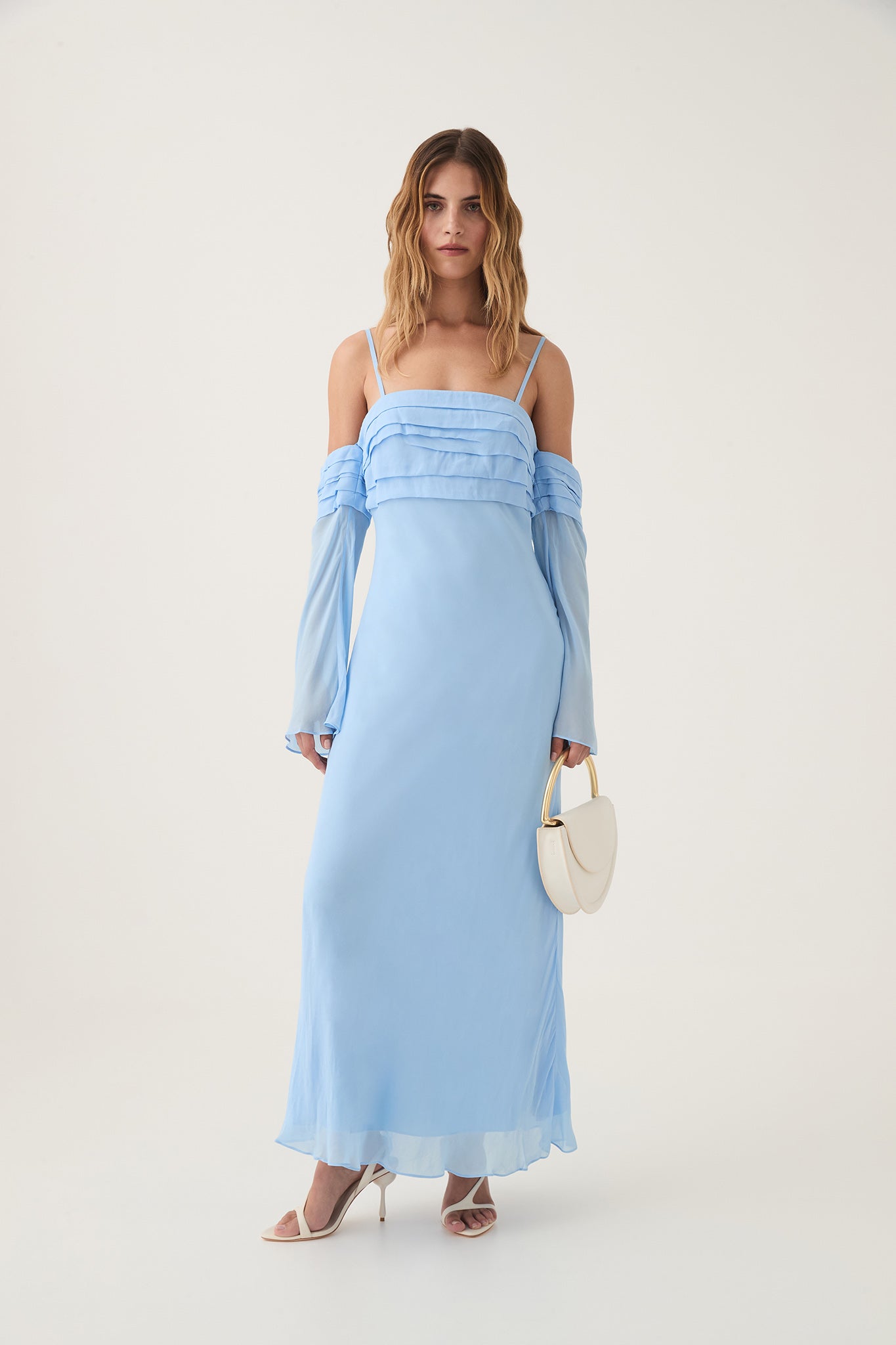 Minette Chiffon Dress | Powder Blue | Aje Aje AU Minette Chiffon Dress | Powder Blue | Aje Aje AU
