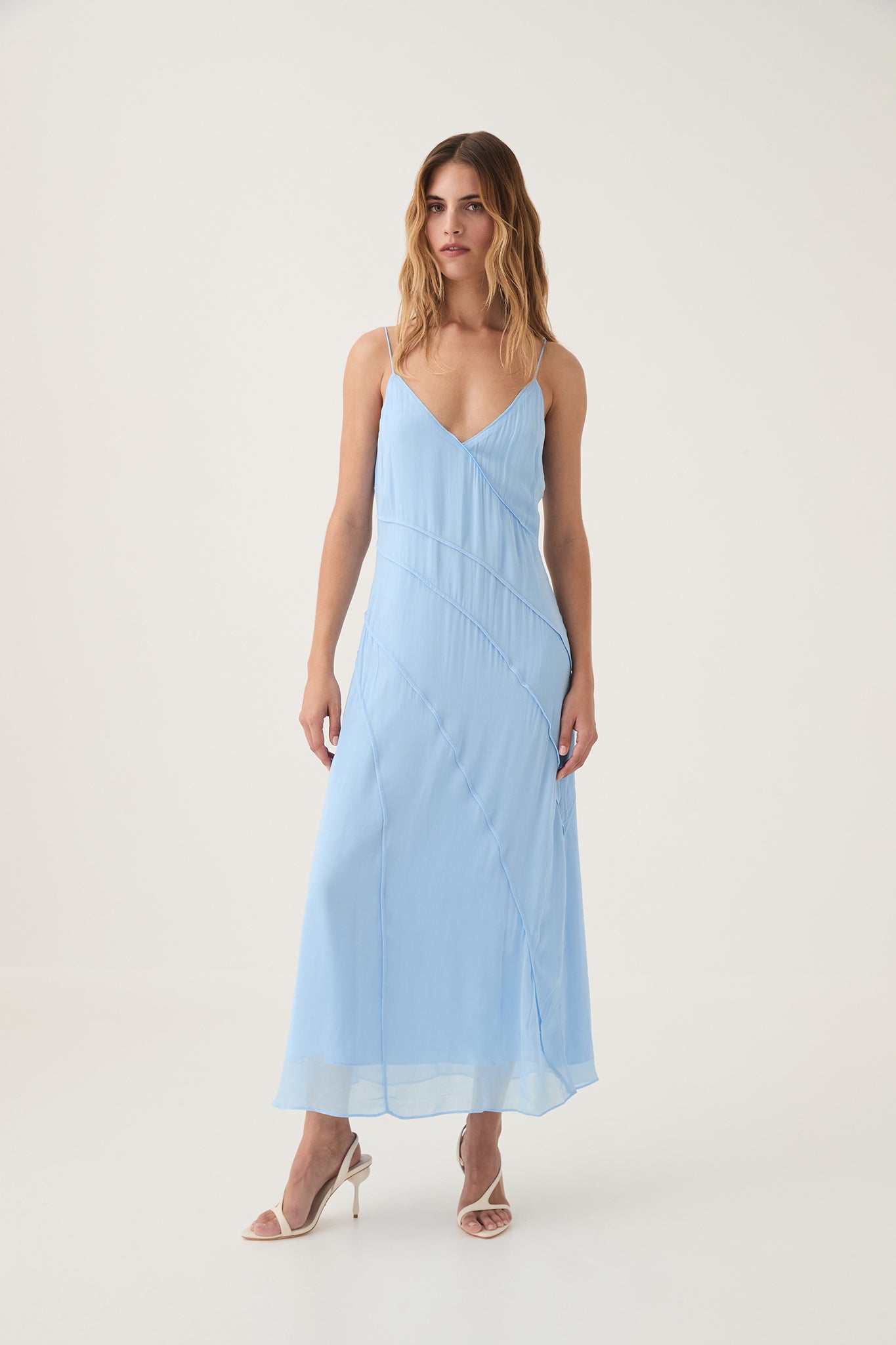 Exurbia Seamed Midi Dress Powder Blue Aje – Aje AU
