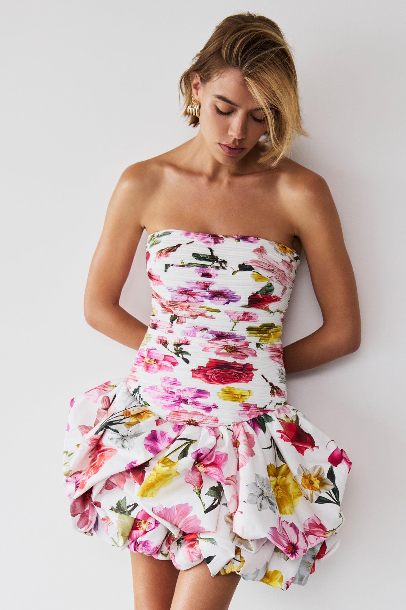 Violette Bubble Hem Mini Dress | Collage Floral | Aje Aje AU Violette Bubble Hem Mini Dress | Collage Floral | Aje Aje AU