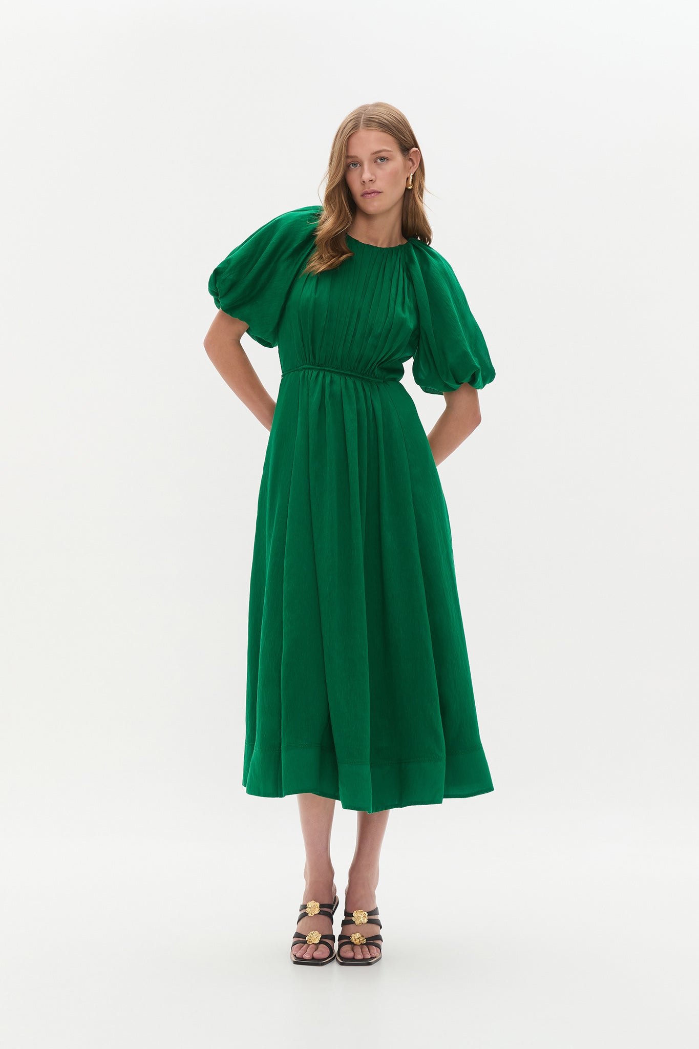 Alma Midi Dress | Green Sapphire | Aje Aje AU Alma Midi Dress | Green Sapphire | Aje Aje AU