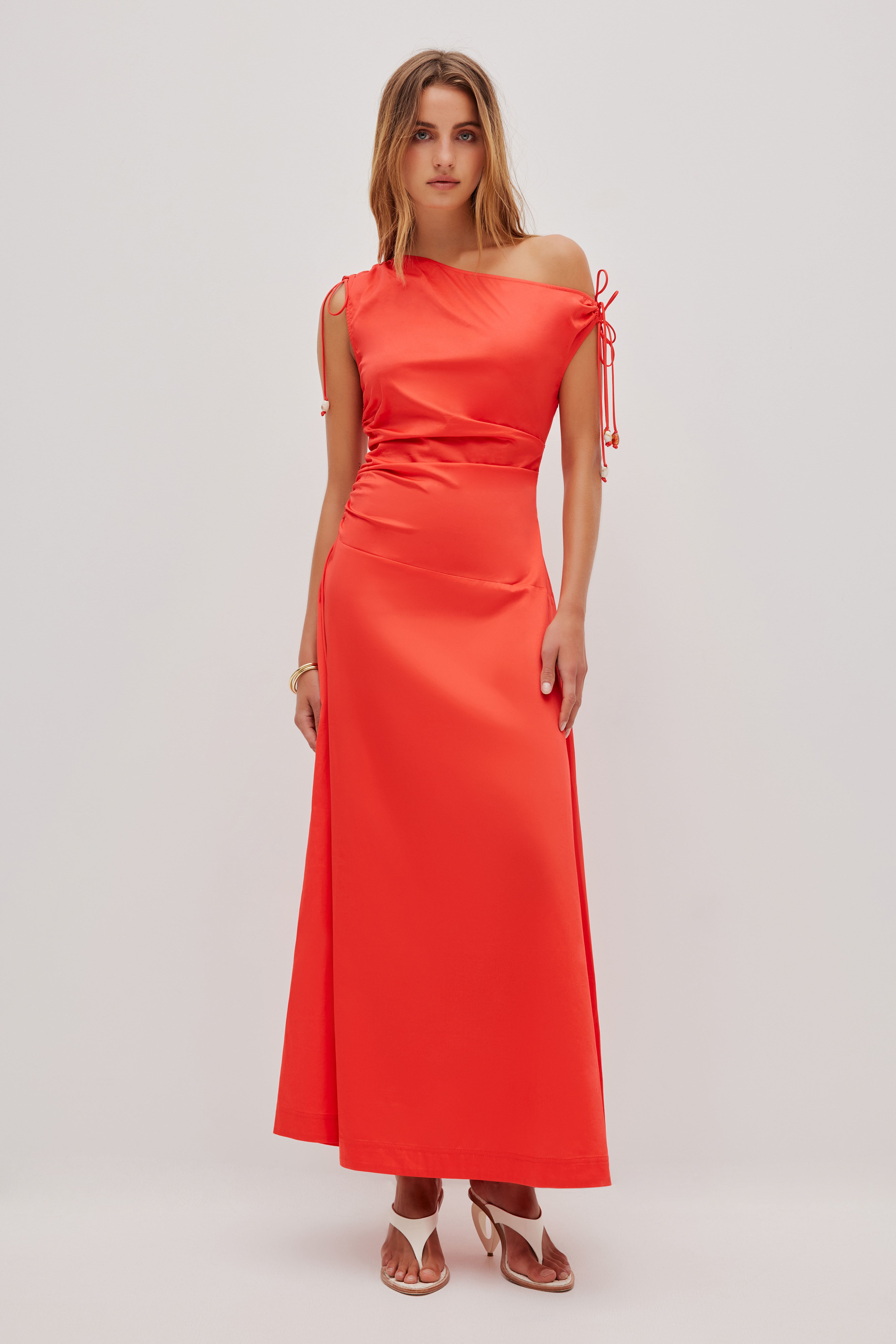 aje off shoulder dress Cosette ruffled organza gown - orange