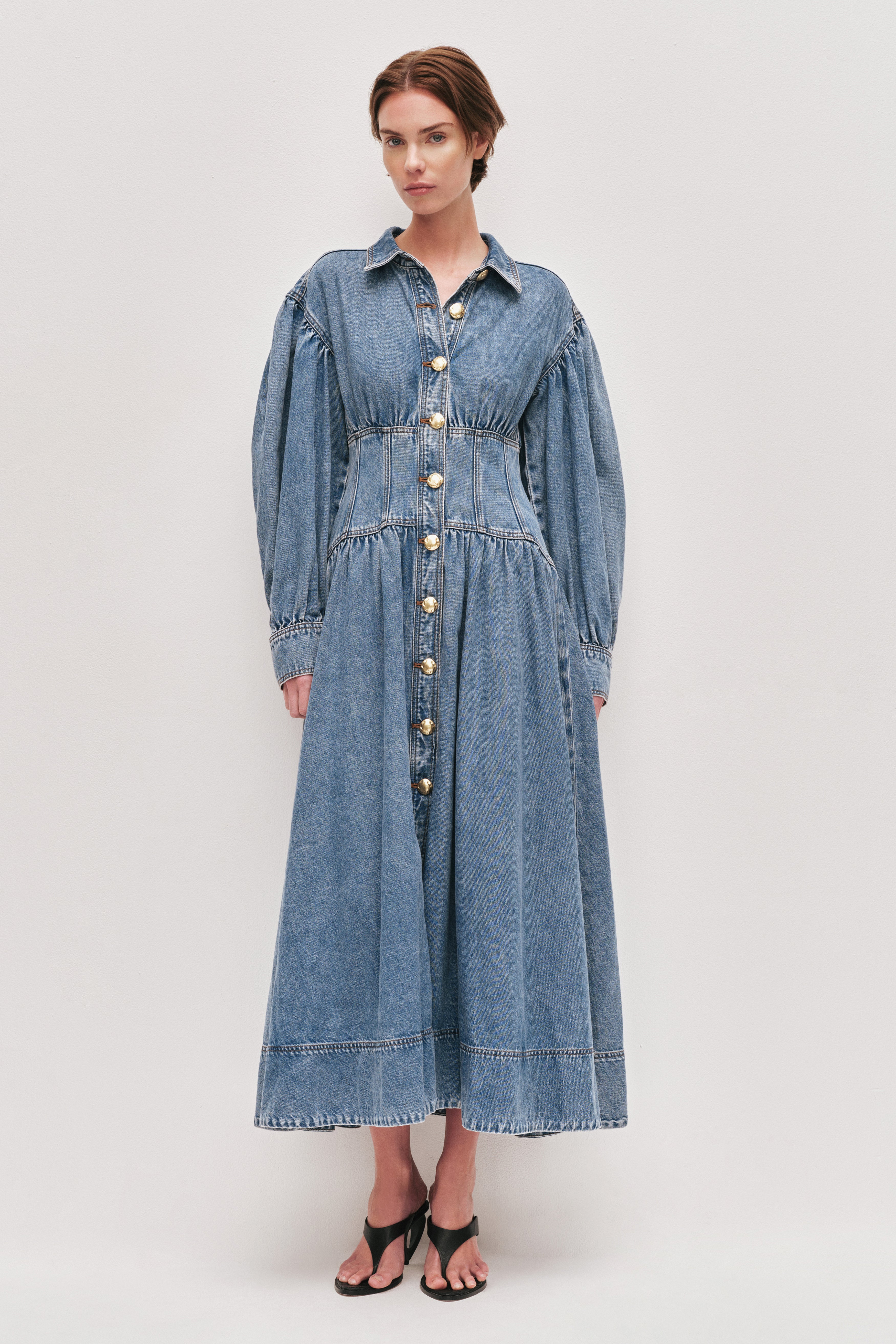 Lorraine Denim Midi Dress