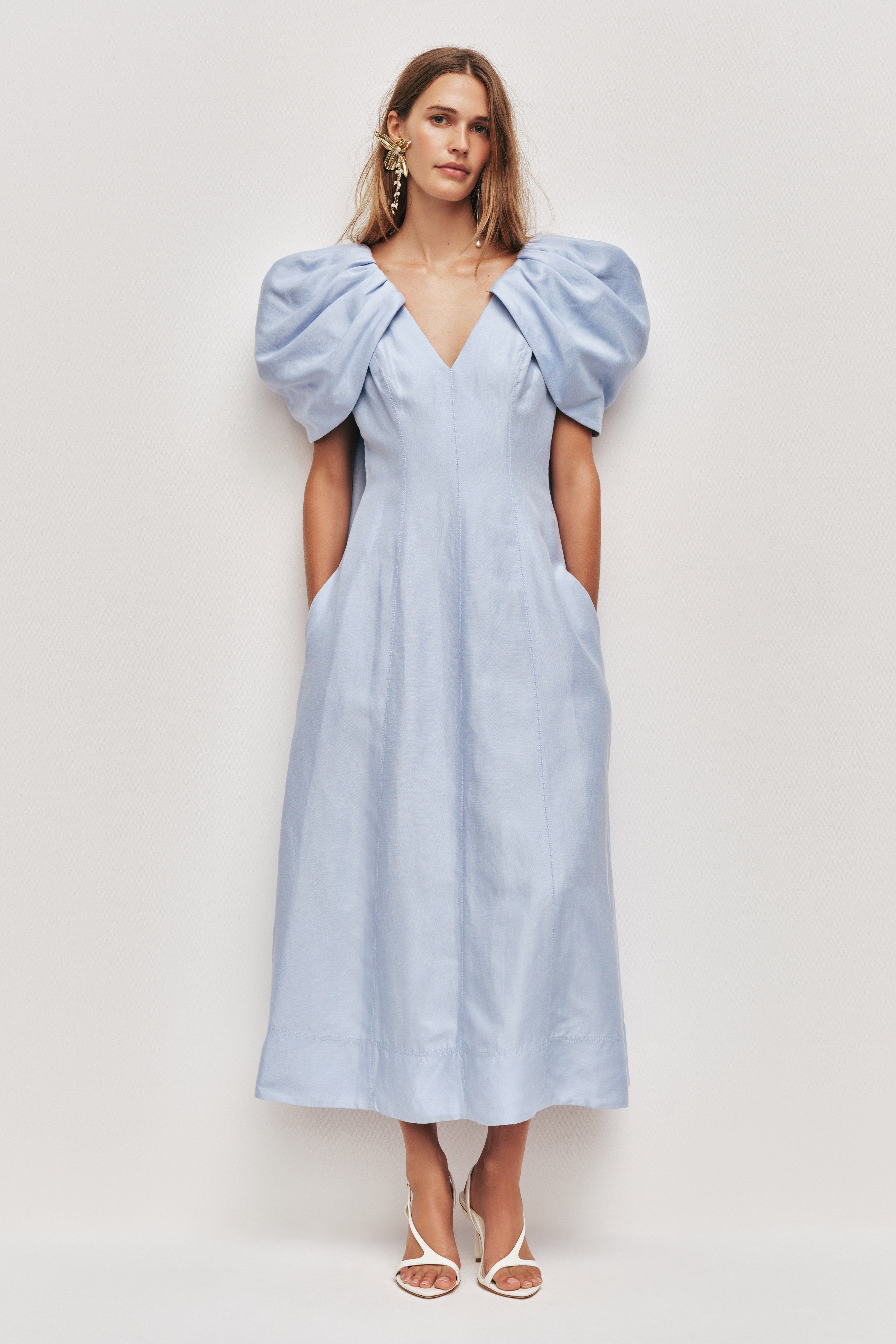 Bisou Midi Dress | Pale Blue