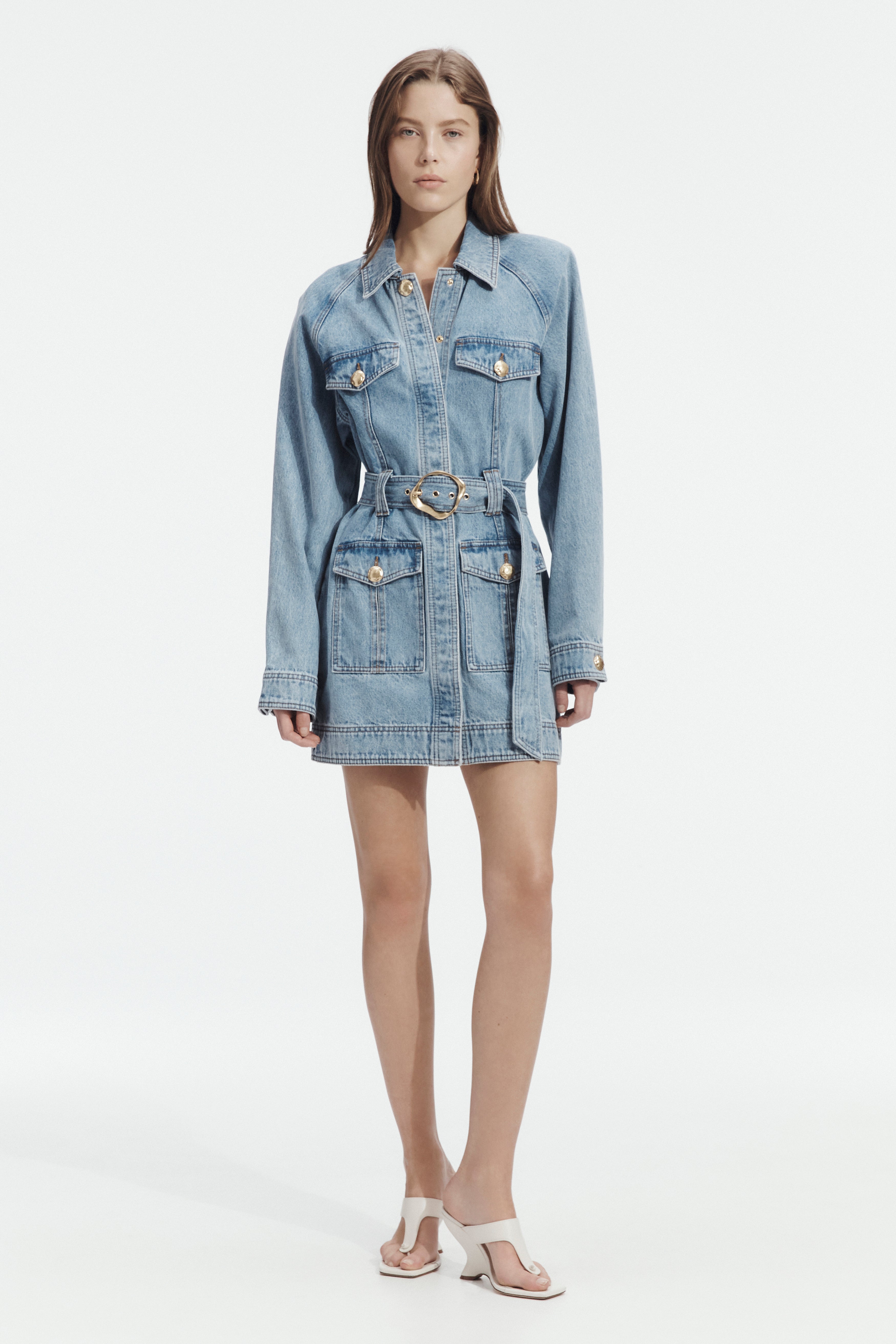 Lyra Denim Mini Dress | Coastal Wash