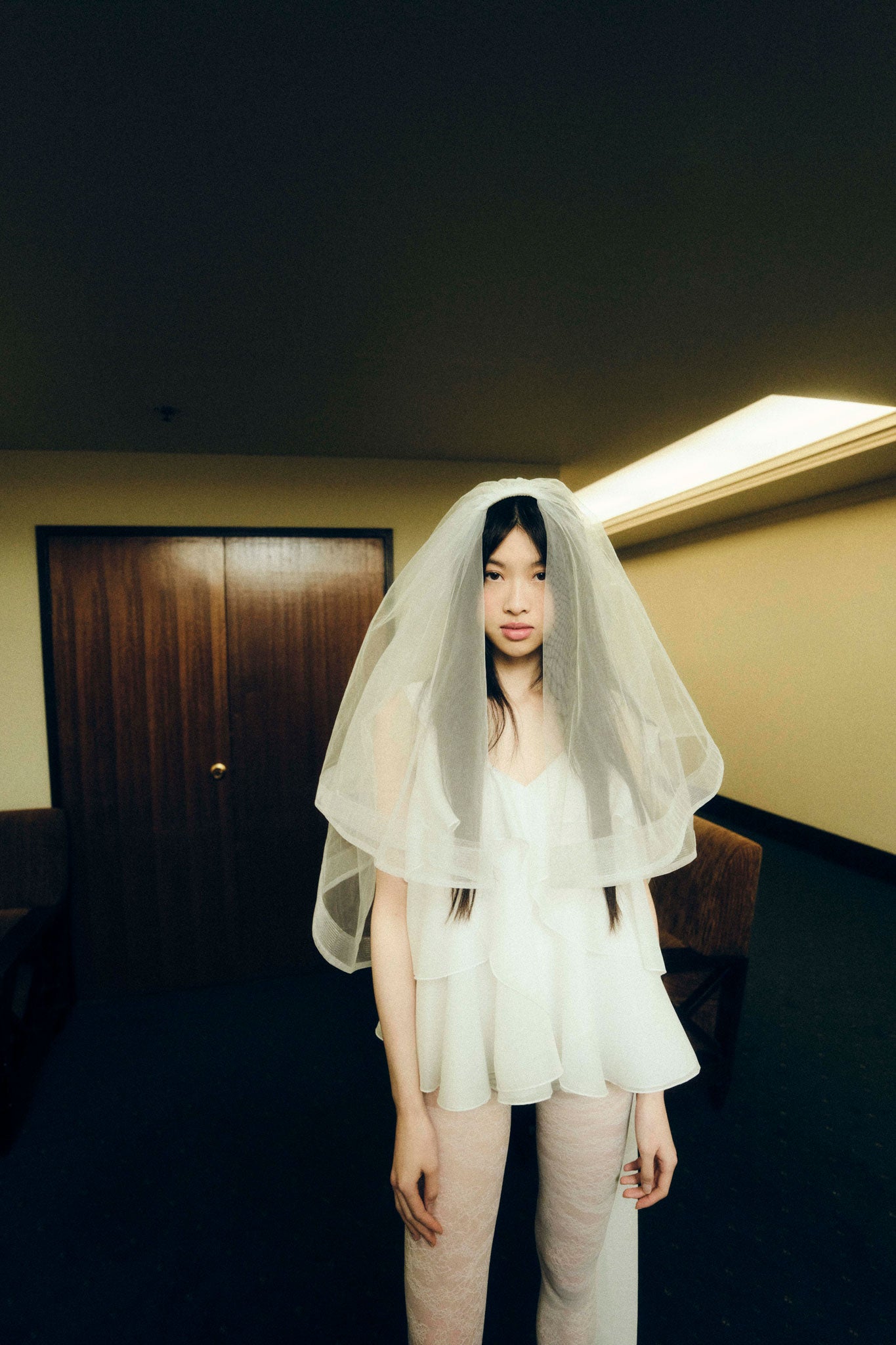 andmary Ava layered tops ivory Lena Layered Ivory Top