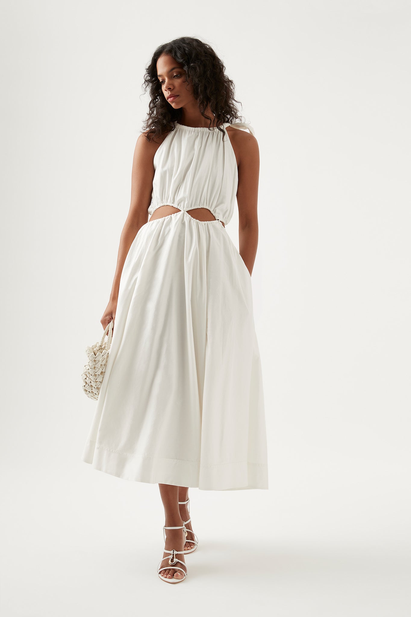 aje henriette tie strap midi dress aje henriette tie strap midi dress Henriette Tie Strap Midi Dress