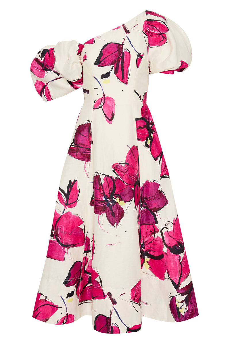 Arista Tulip Sleeve Midi Dress Falling Florals Aje Aje AU