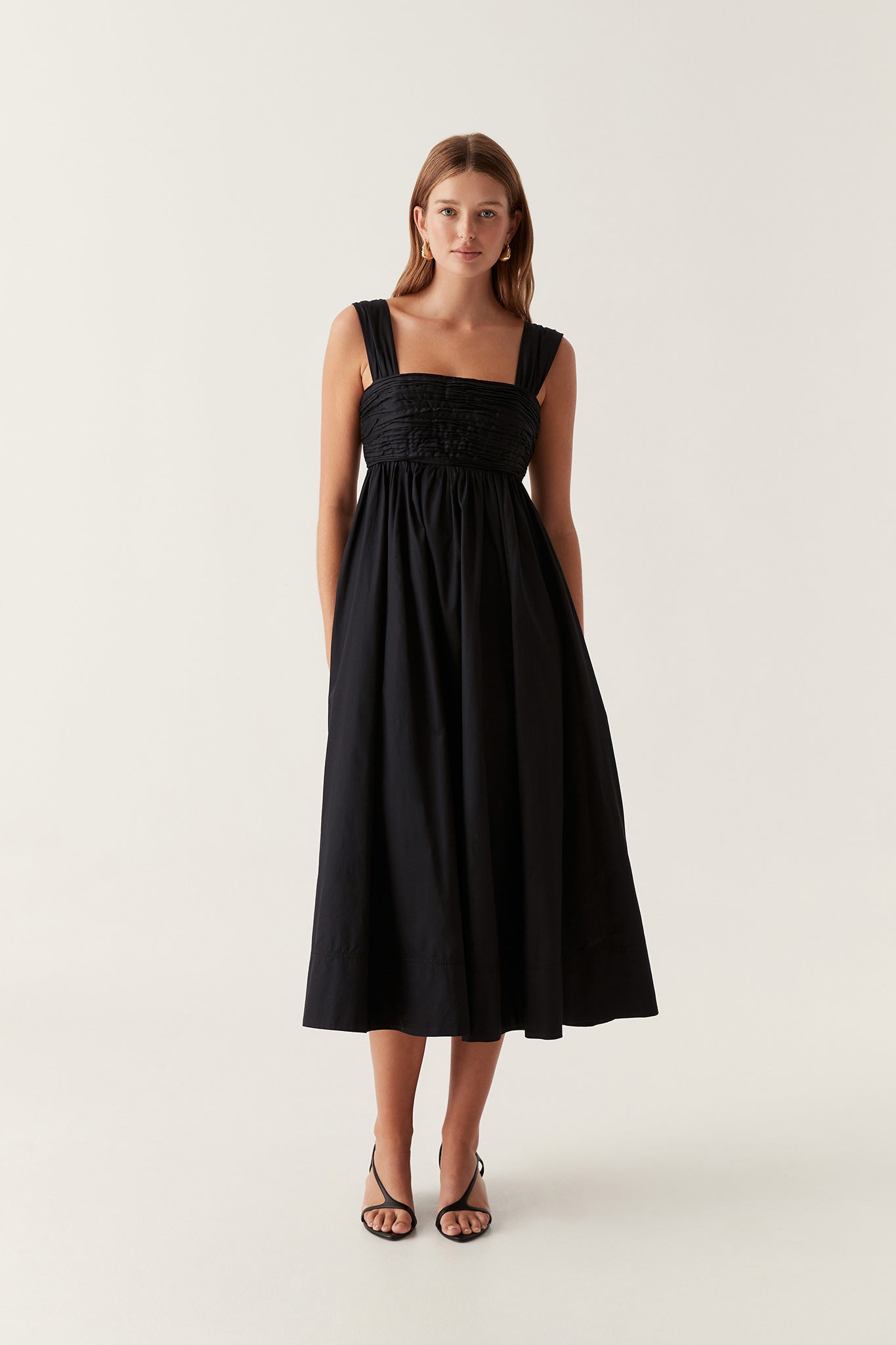 aje nova shirt midi dress Aje Nova Pleated Midi Dress