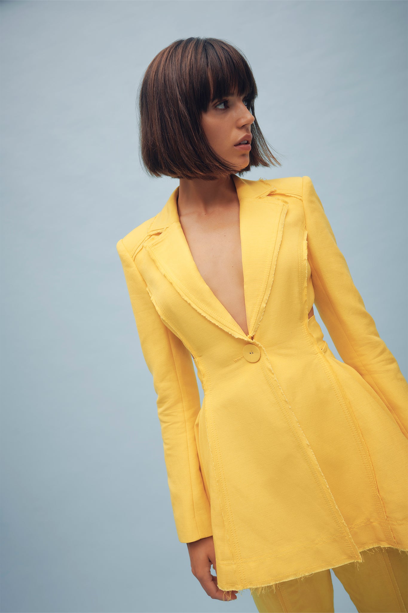 Simone Cut Out Jacket Dress | Daisy Yellow | Aje Aje AU Simone Cut Out Jacket Dress | Daisy Yellow | Aje Aje AU