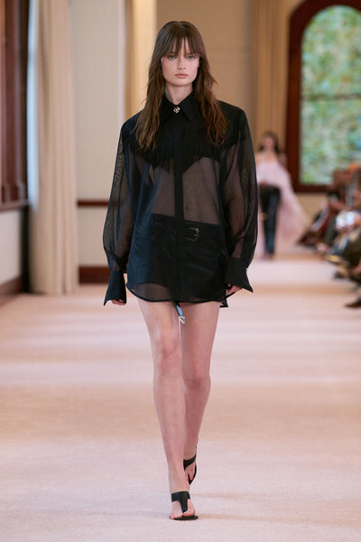 Farrow Fringe Shirt | Black | Aje – Aje AU