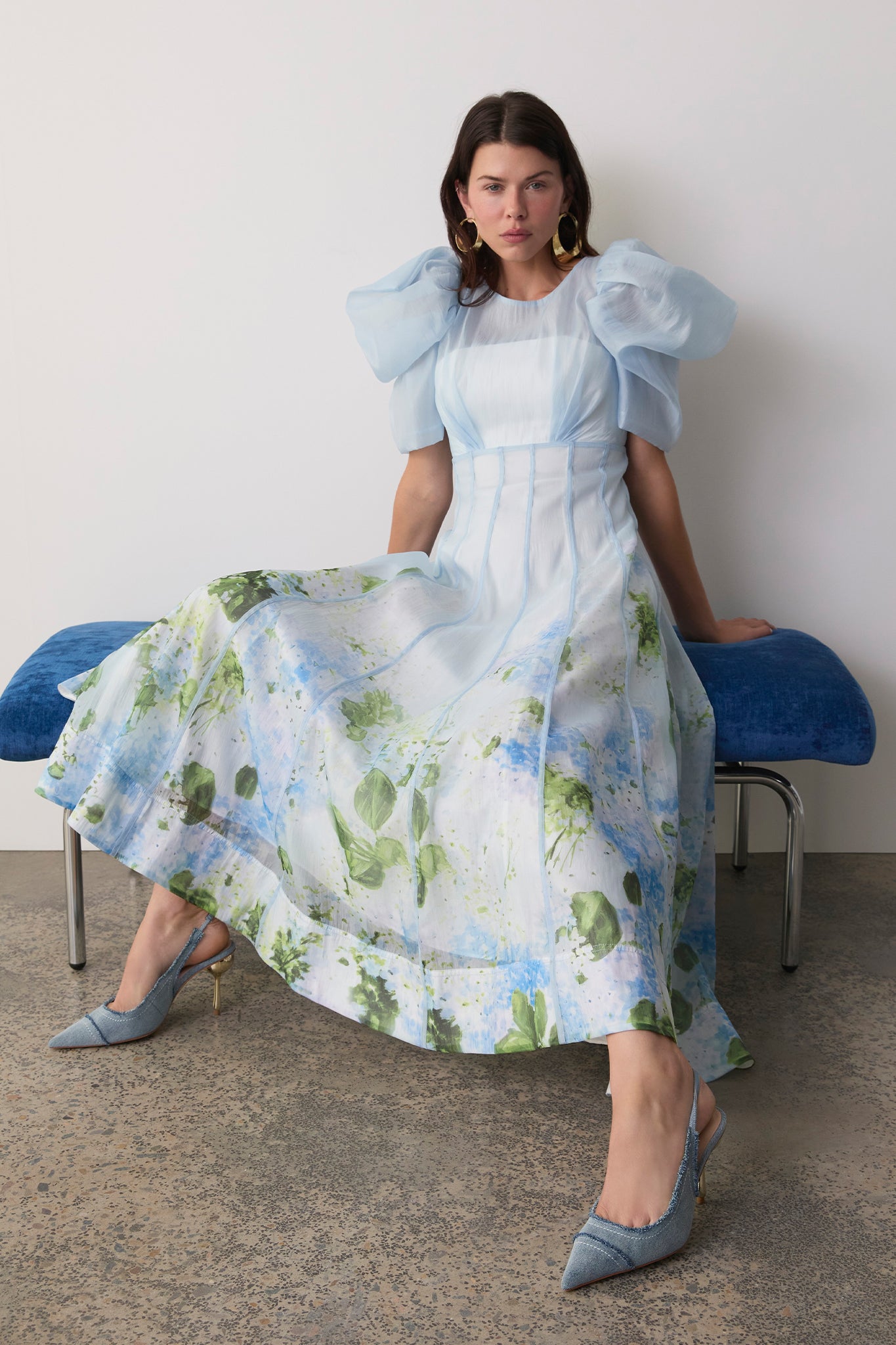 Clementine Midi Dress-BLUE HYDRANGEA / 4 Clementine Midi Dress-BLUE HYDRANGEA / 4