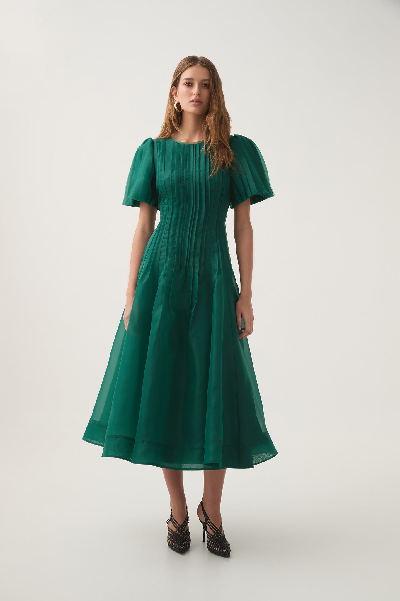 Nova Pleated Midi Dress | Emerald | Aje – Aje AU