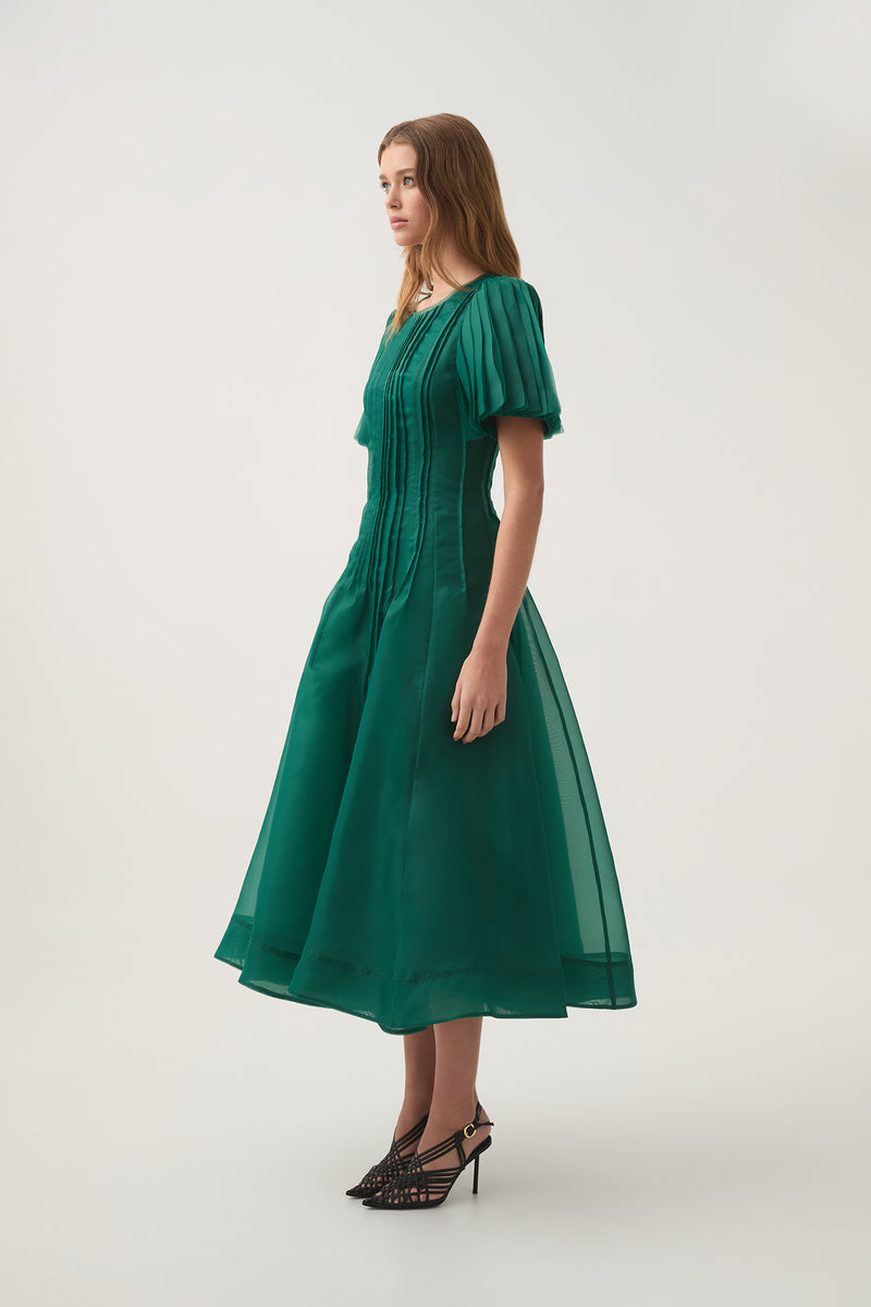 Nova Pleated Midi Dress | Emerald | Aje – Aje AU