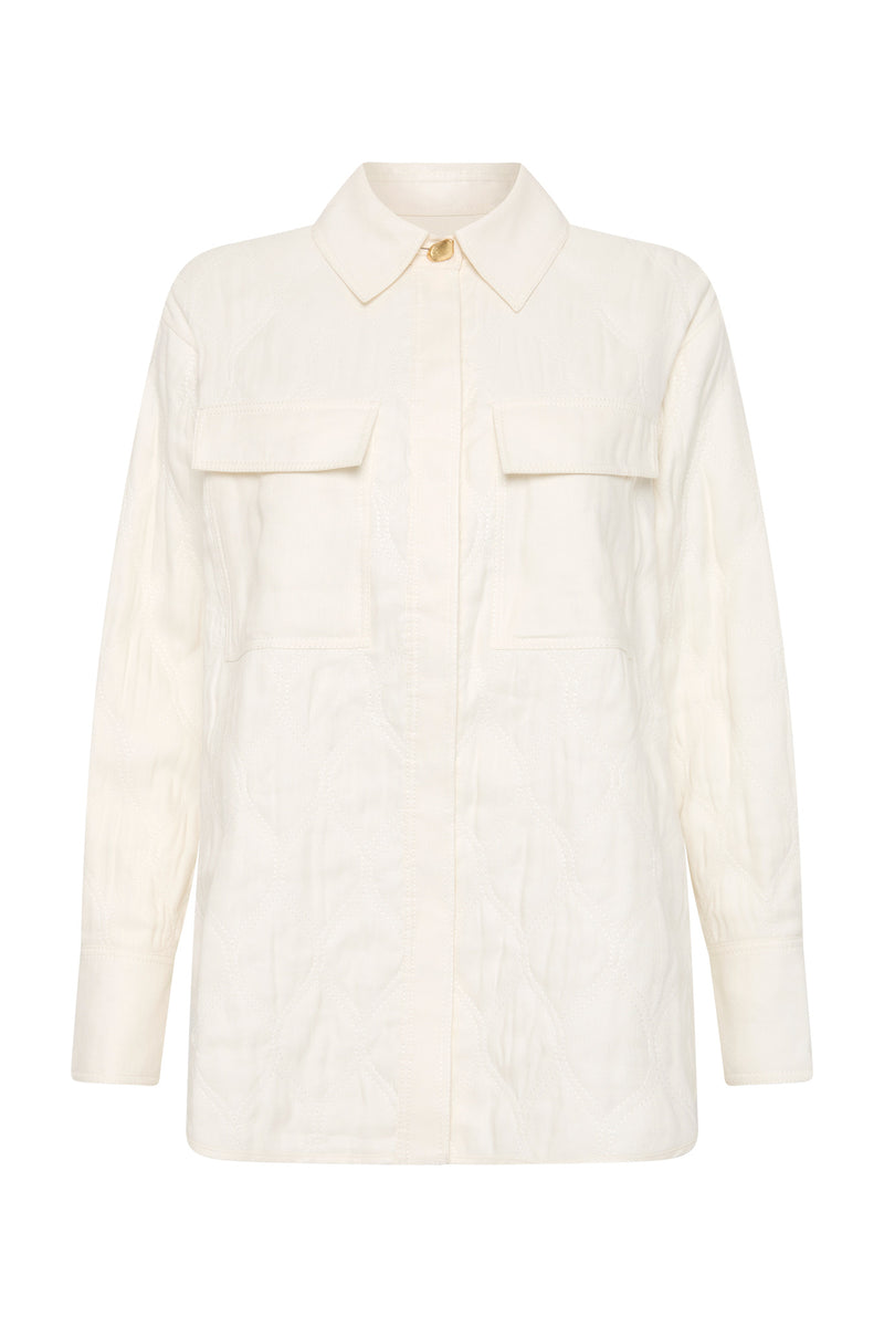 Ashlar Quilted Shirt Jacket | Ivory | Aje – Aje AU