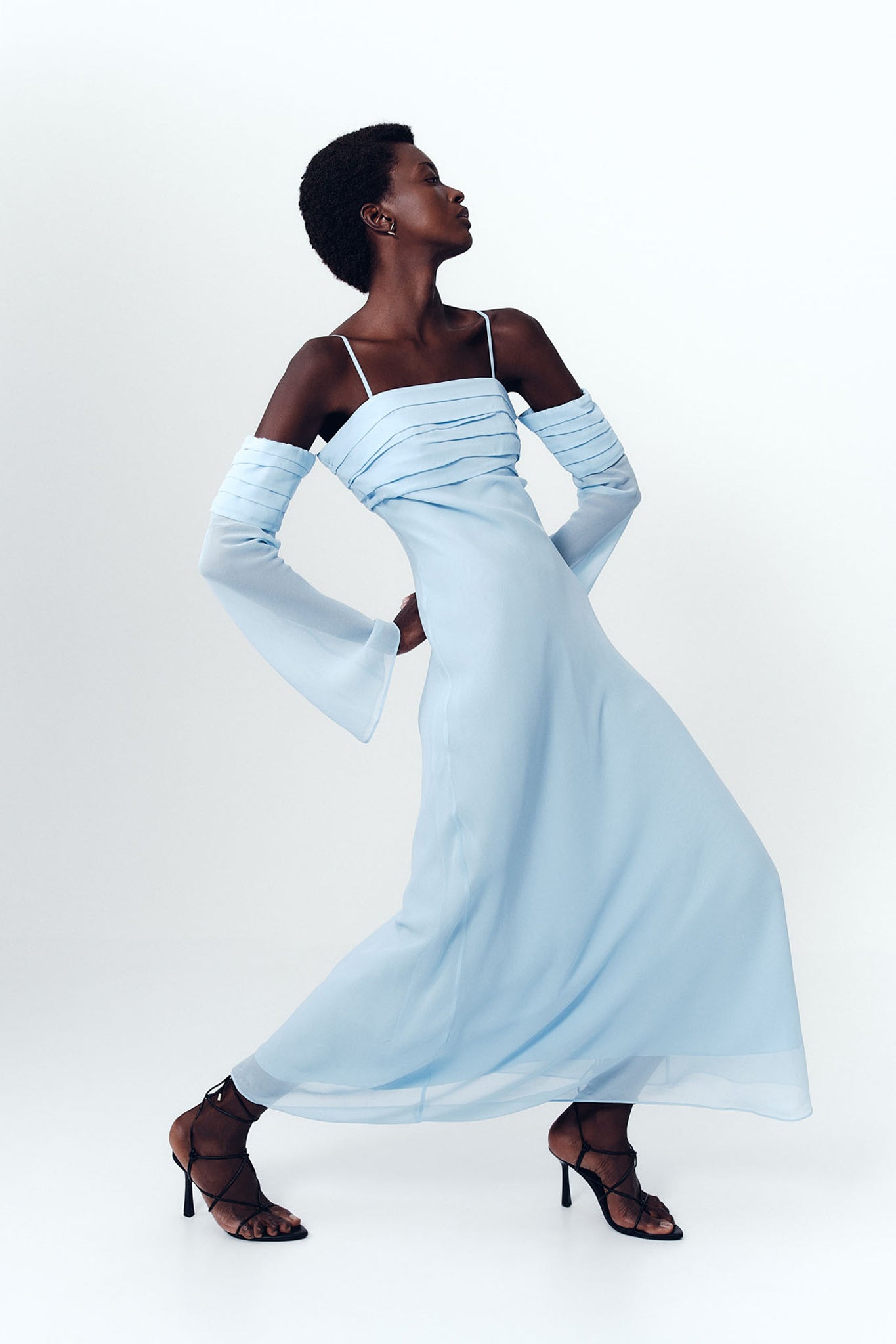 Minette Chiffon Dress | Powder Blue | Aje Aje AU Minette Chiffon Dress | Powder Blue | Aje Aje AU