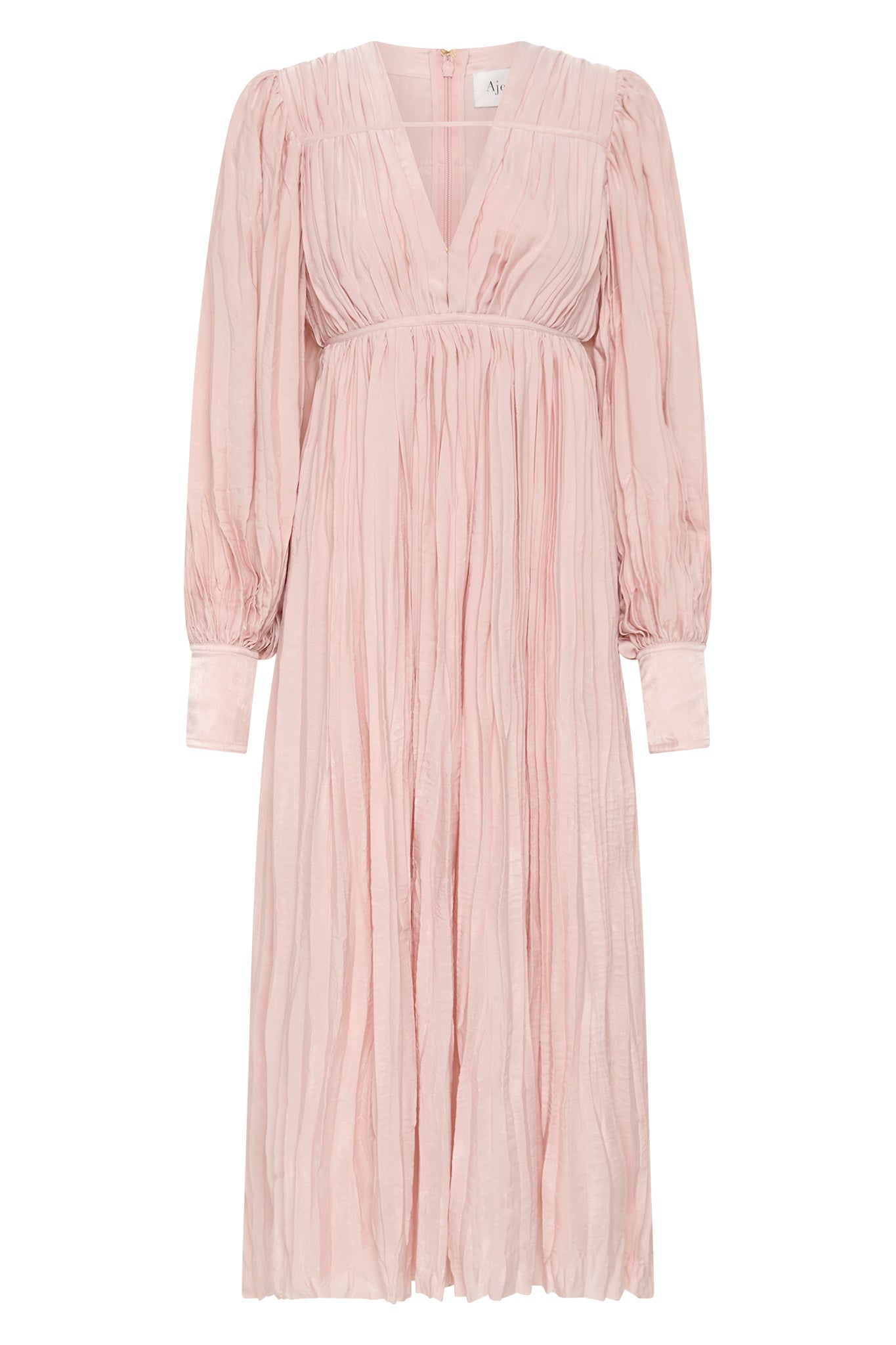 aje catalyst pleated midi dress Catalyst Pleated Midi Dress | Blush Pink