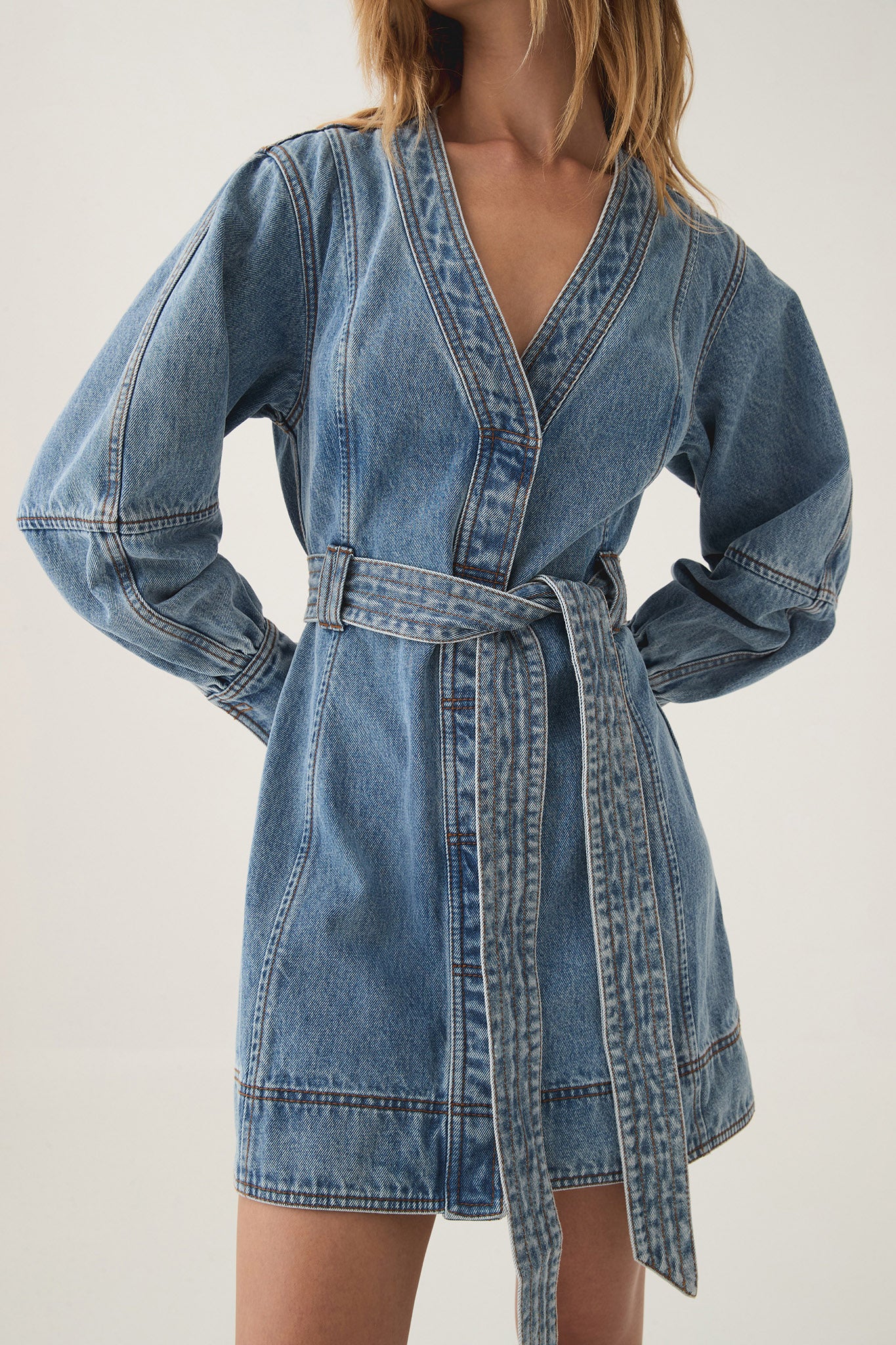 Outline Denim Mini Dress | Coastal Blue | Aje Aje AU Outline Denim Mini Dress | Coastal Blue | Aje Aje AU