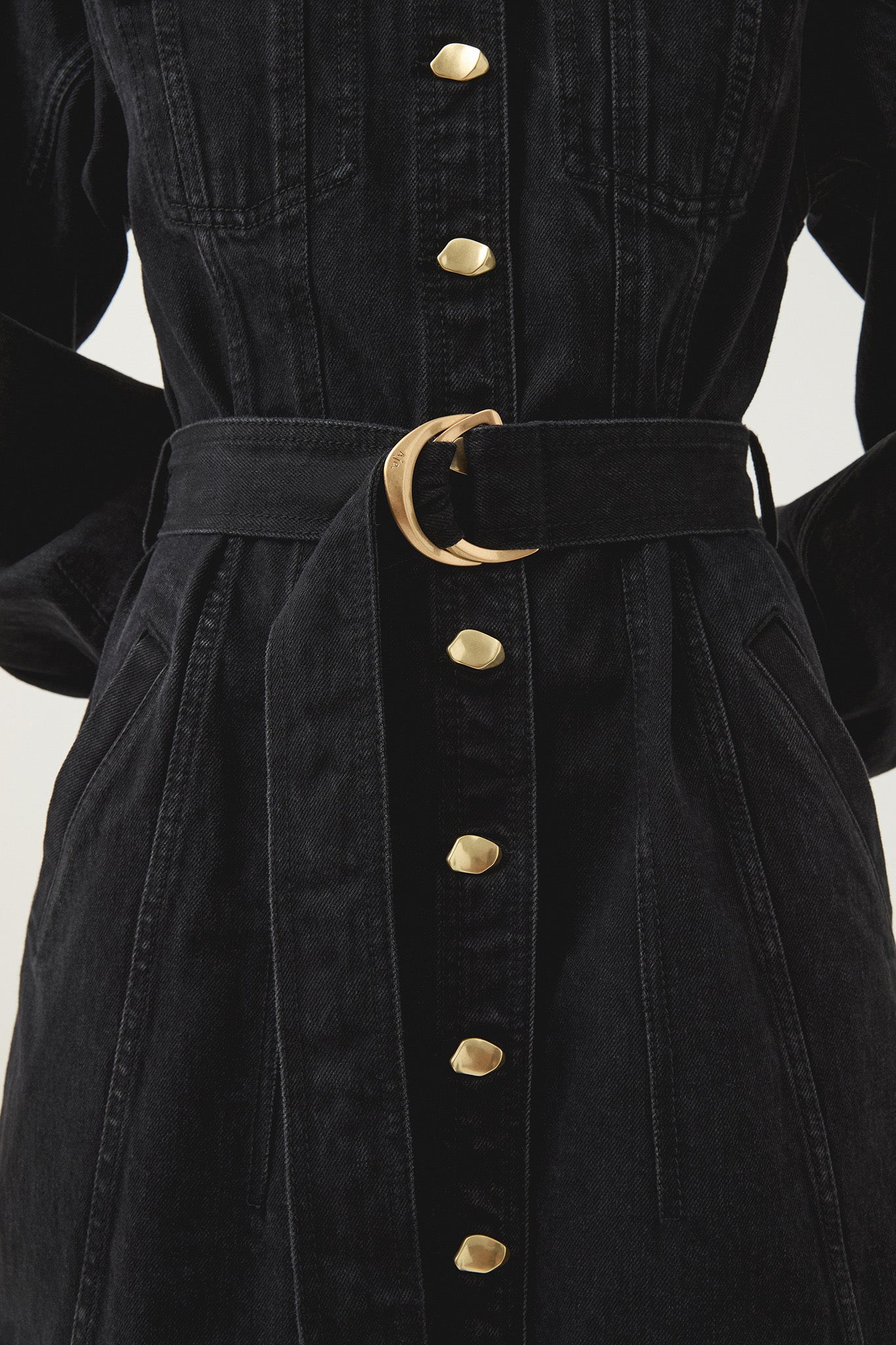 Maya Denim Midi Dress-BLACK / 4 Maya Denim Midi Dress-BLACK / 4