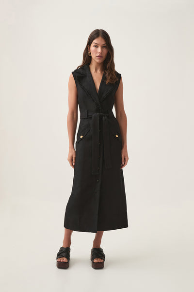 aje isabel utility midi dress Encompass Utility Midi Dress | Black