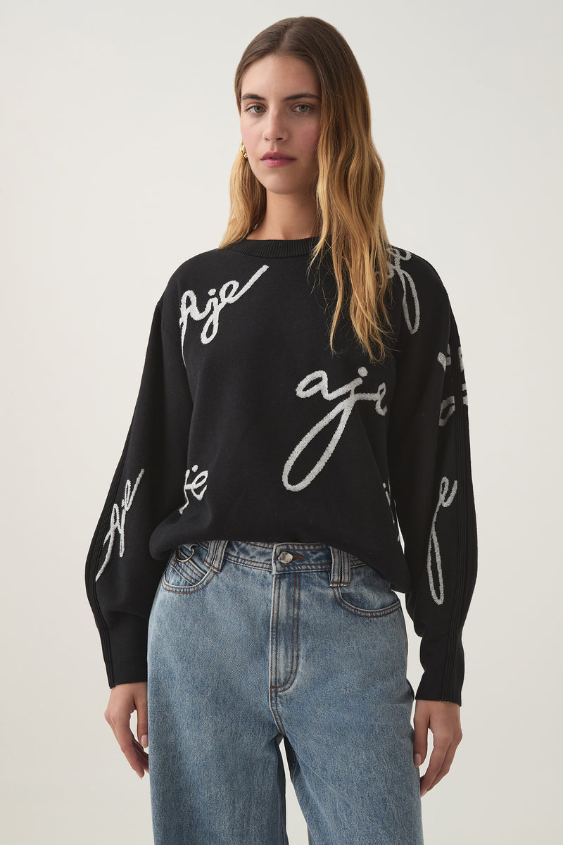 Resemblance Logo Knit | Black & Ivory | Aje – Aje AU