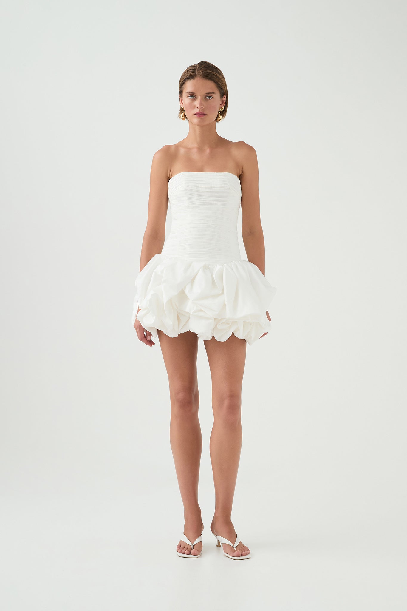 Aje Violette Bubble Hem Mini Dress White main image 1