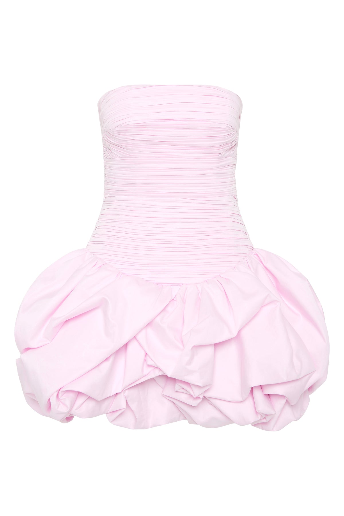 Fleur Pink Ruched Bubble Hem Mini Dress