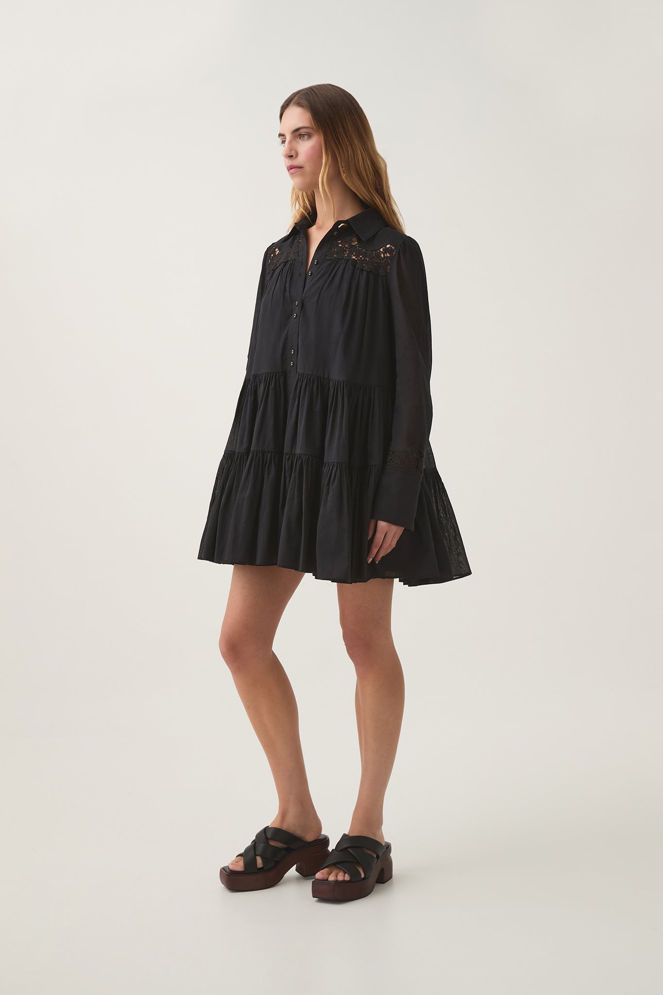 Charmer Lace Trim Mini Dress | Black | Aje Aje AU Charmer Lace Trim Mini Dress | Black | Aje Aje AU
