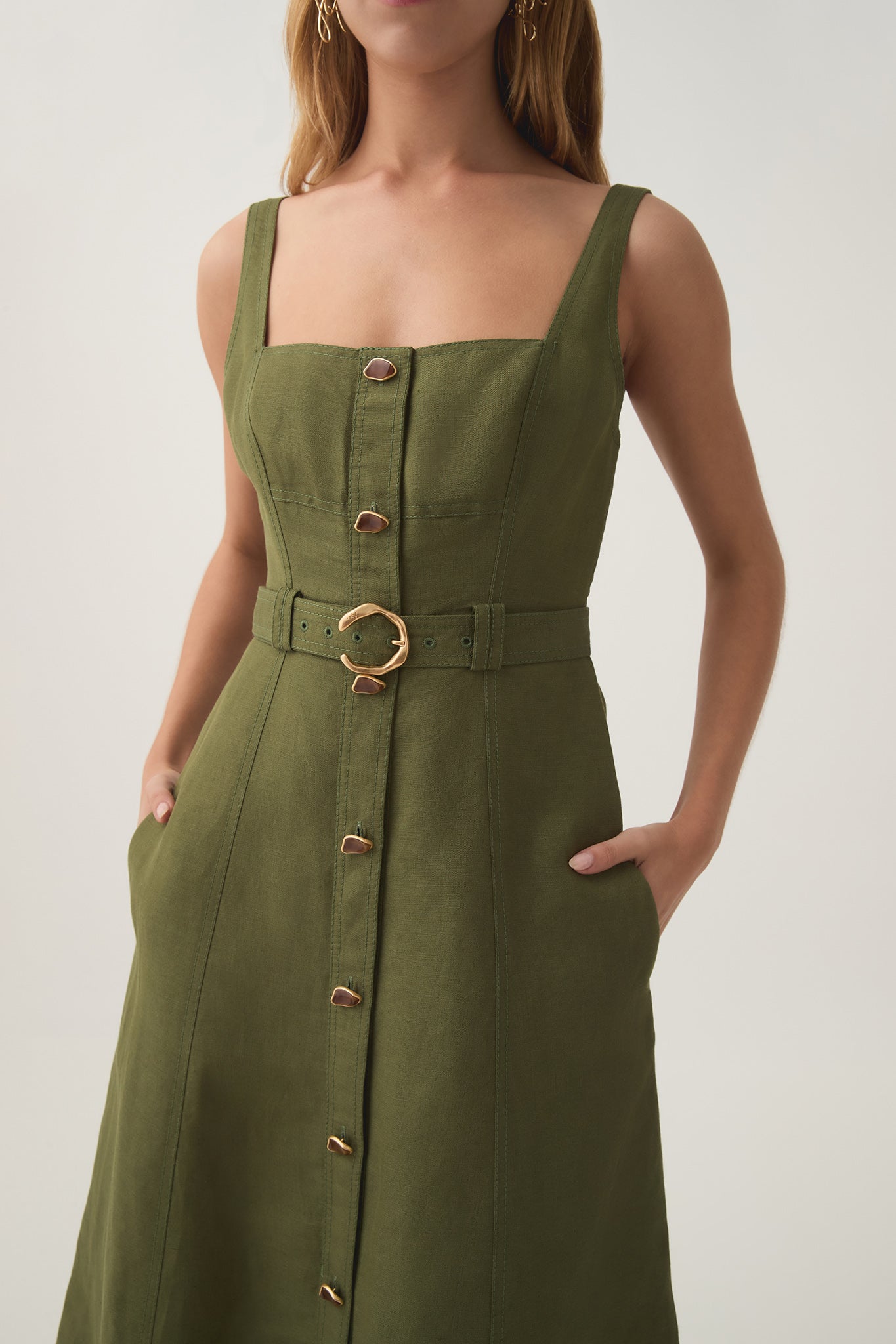 aje woodland utility midi dress Woodland Utility Midi Dress