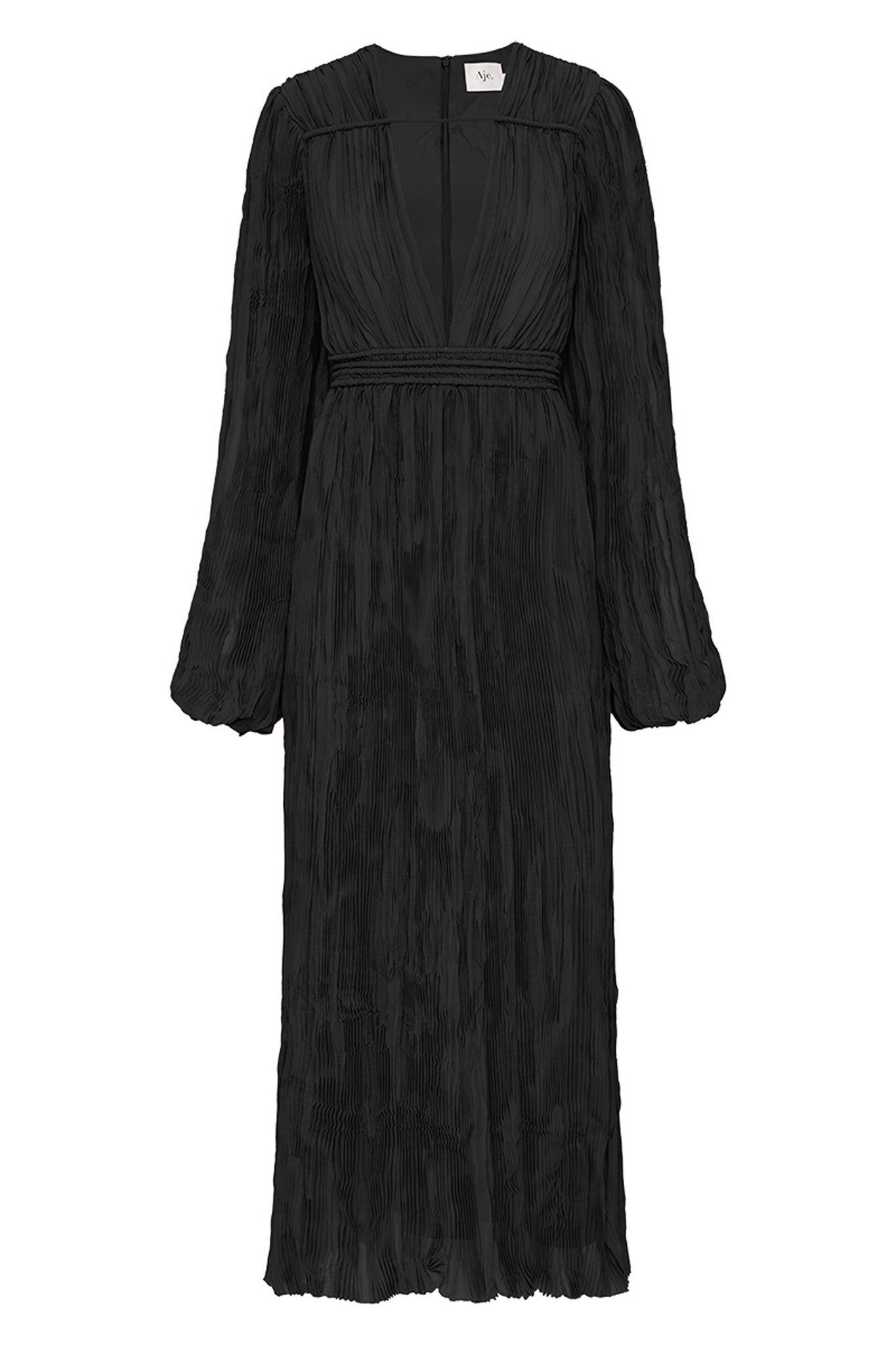 Genevieve Pleated Midi Dress | Black | Aje Aje AU Genevieve Pleated Midi Dress | Black | Aje Aje AU