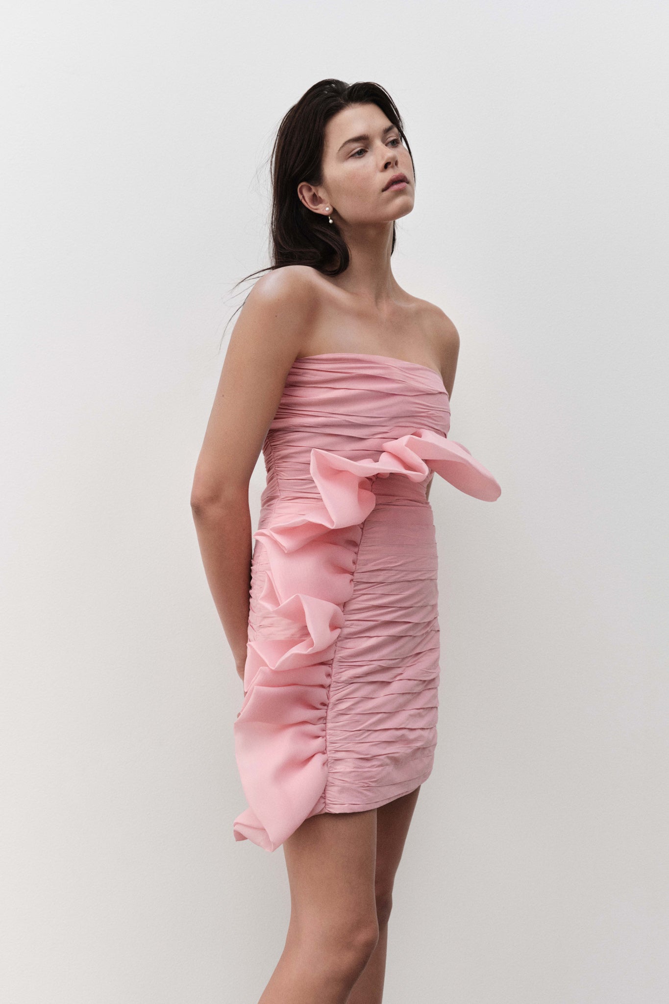Micro Mini Dress With Ruffle Telma Ruffle Micro Mini Dress | Pink Quartz | Aje – Aje AU