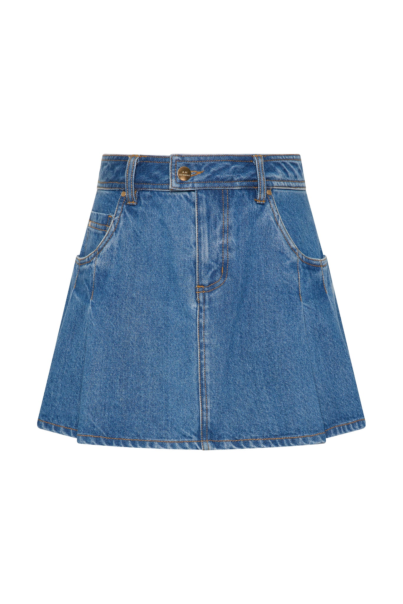 Flynn Denim Mini Skirt Bay Blue Aje Studio – Aje AU