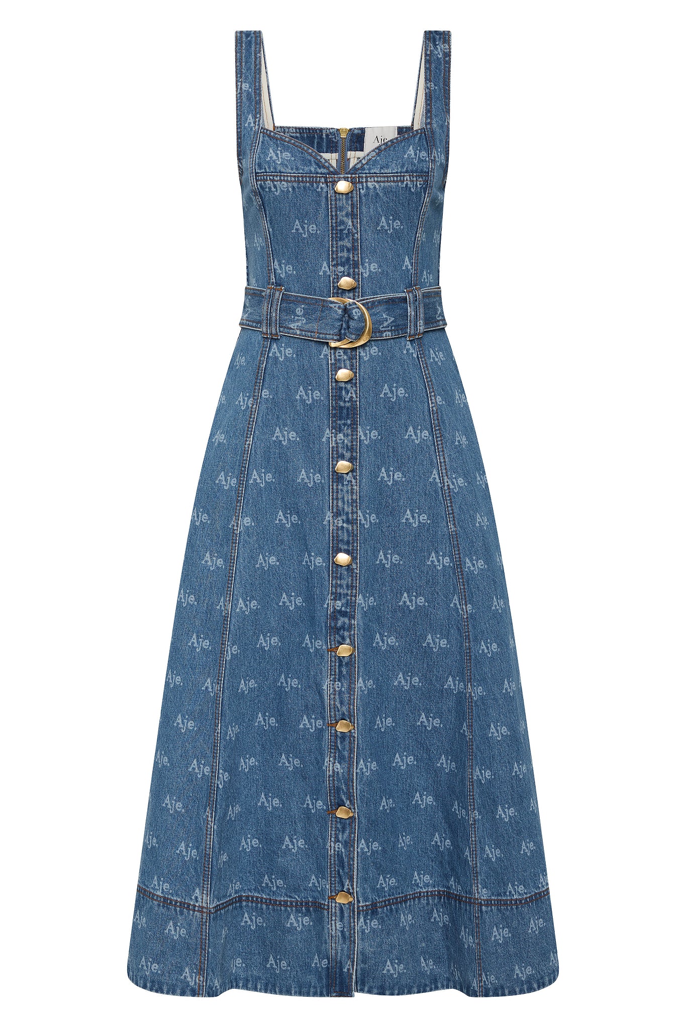 Ratio Logo Denim Midi Dress | Logo Wash | Aje Aje AU Ratio Logo Denim Midi Dress | Logo Wash | Aje Aje AU