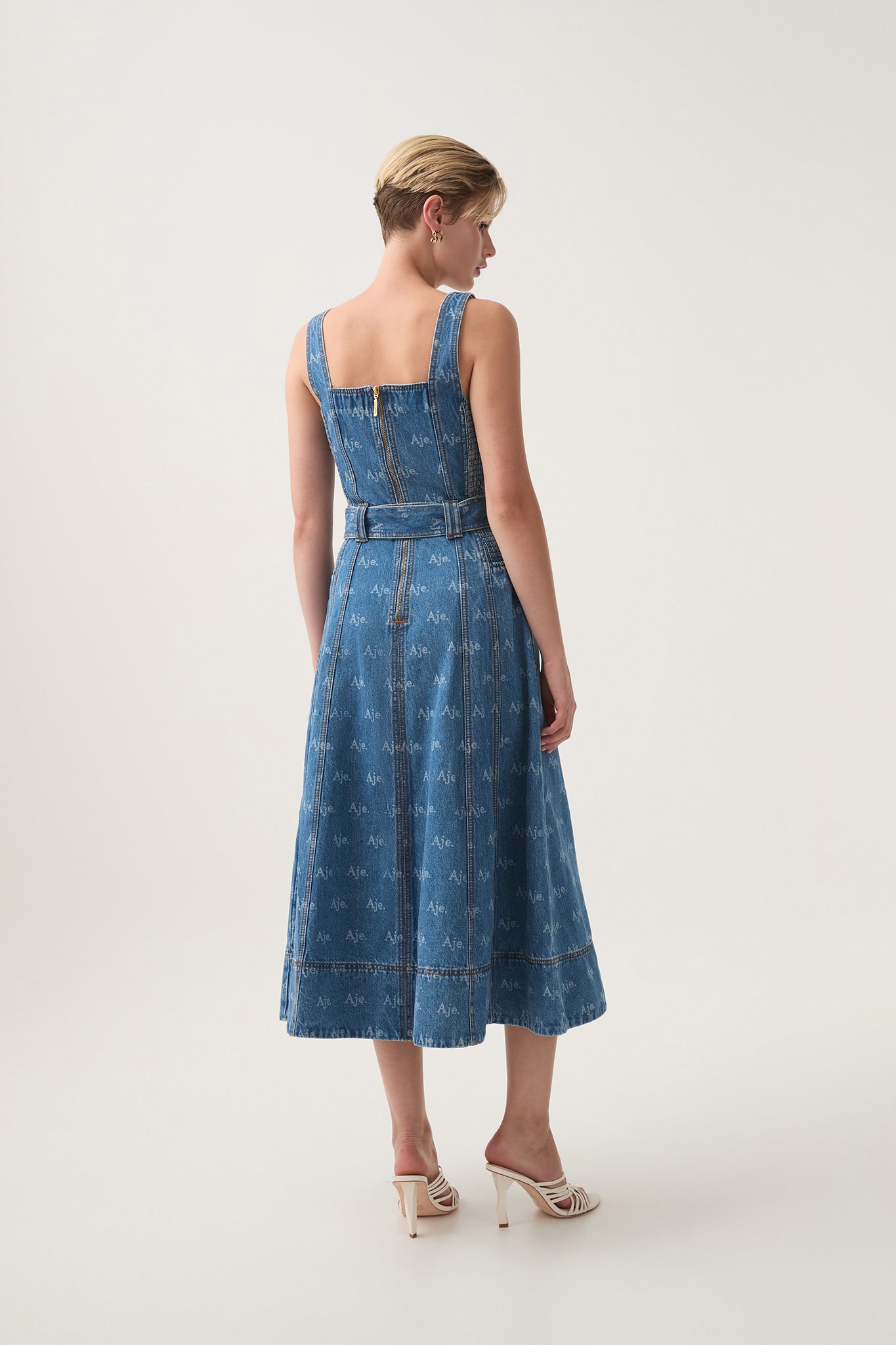 Ratio Logo Denim Midi Dress | Logo Wash