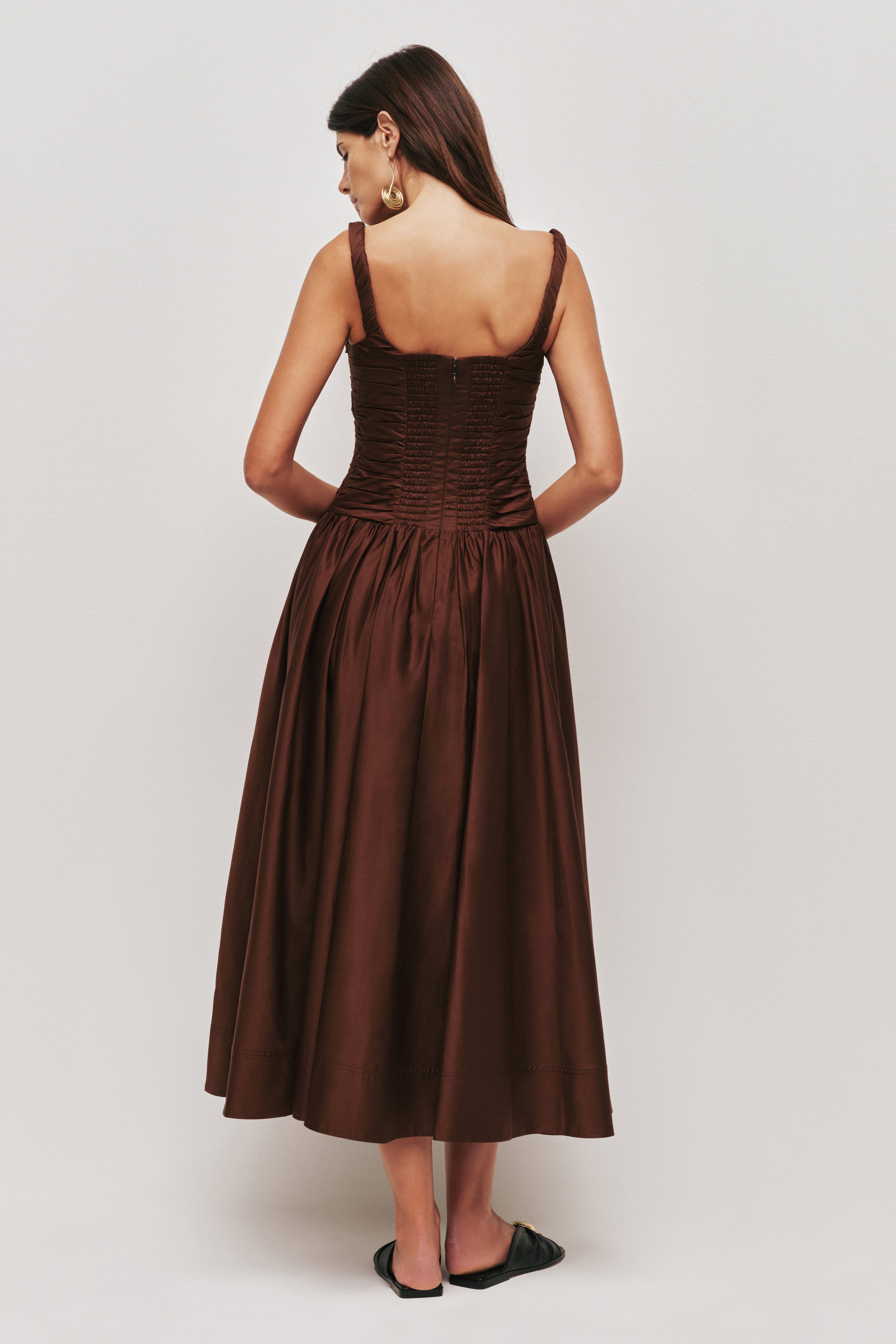 Star Midi Dress | Chocolate | Aje Aje AU Star Midi Dress | Chocolate | Aje Aje AU