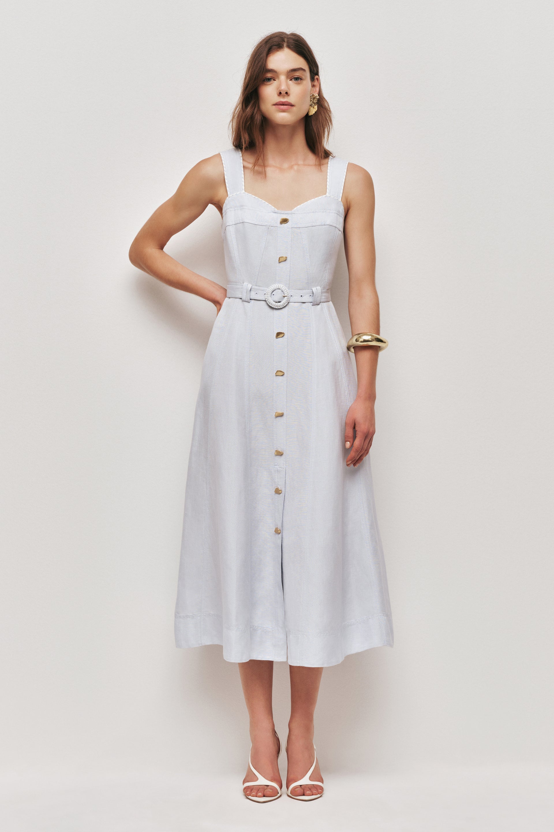 Celeste Utility Midi Dress | Pastel Blue
