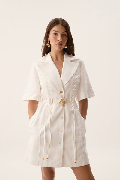 ana mini dress bec and bridge | Ivory valentines day outfit Last year this time Color:BROWN LACE