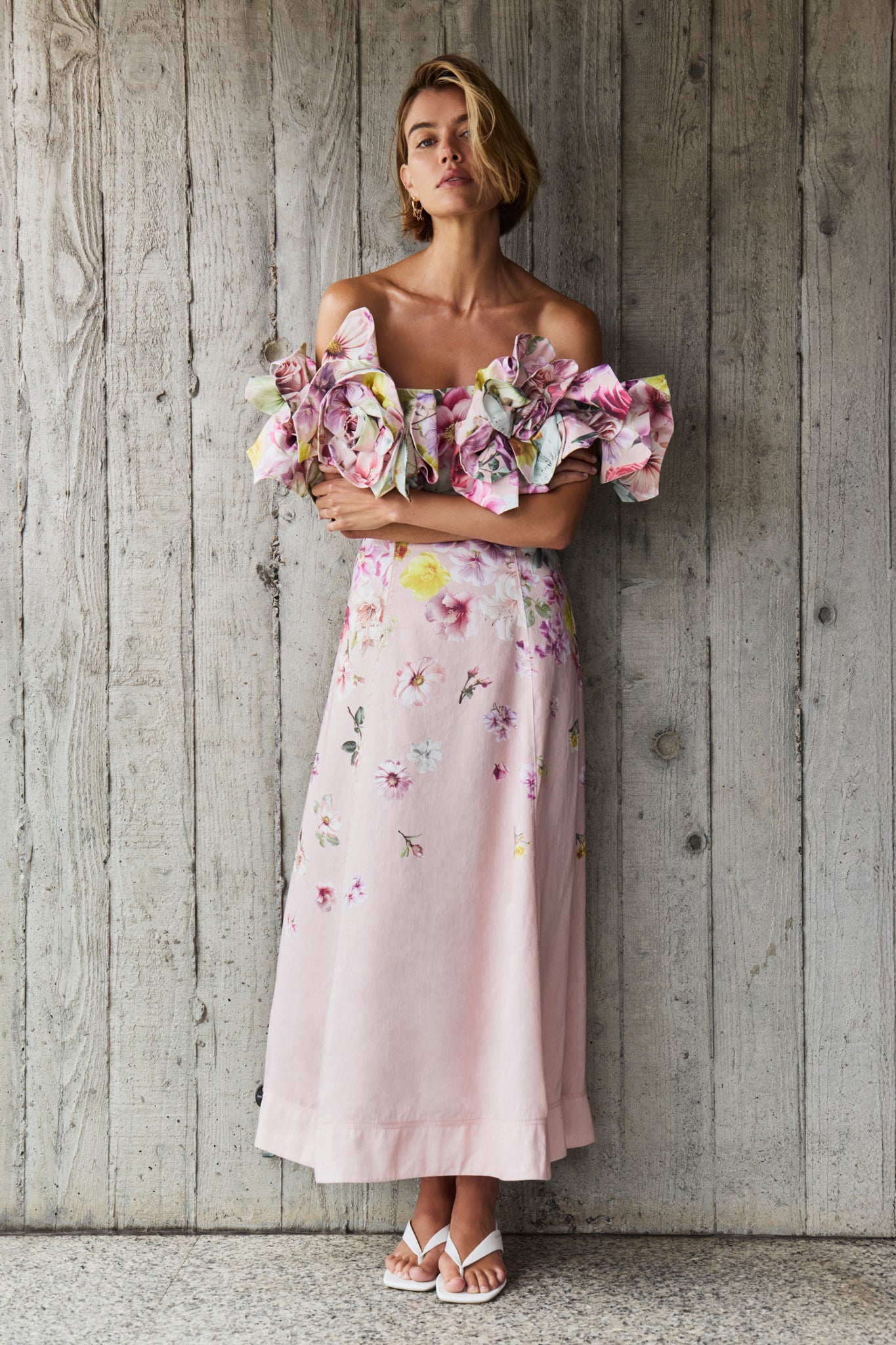 Misha Maxi Dress Pink Collage Floral Aje – Aje AU - Main Image