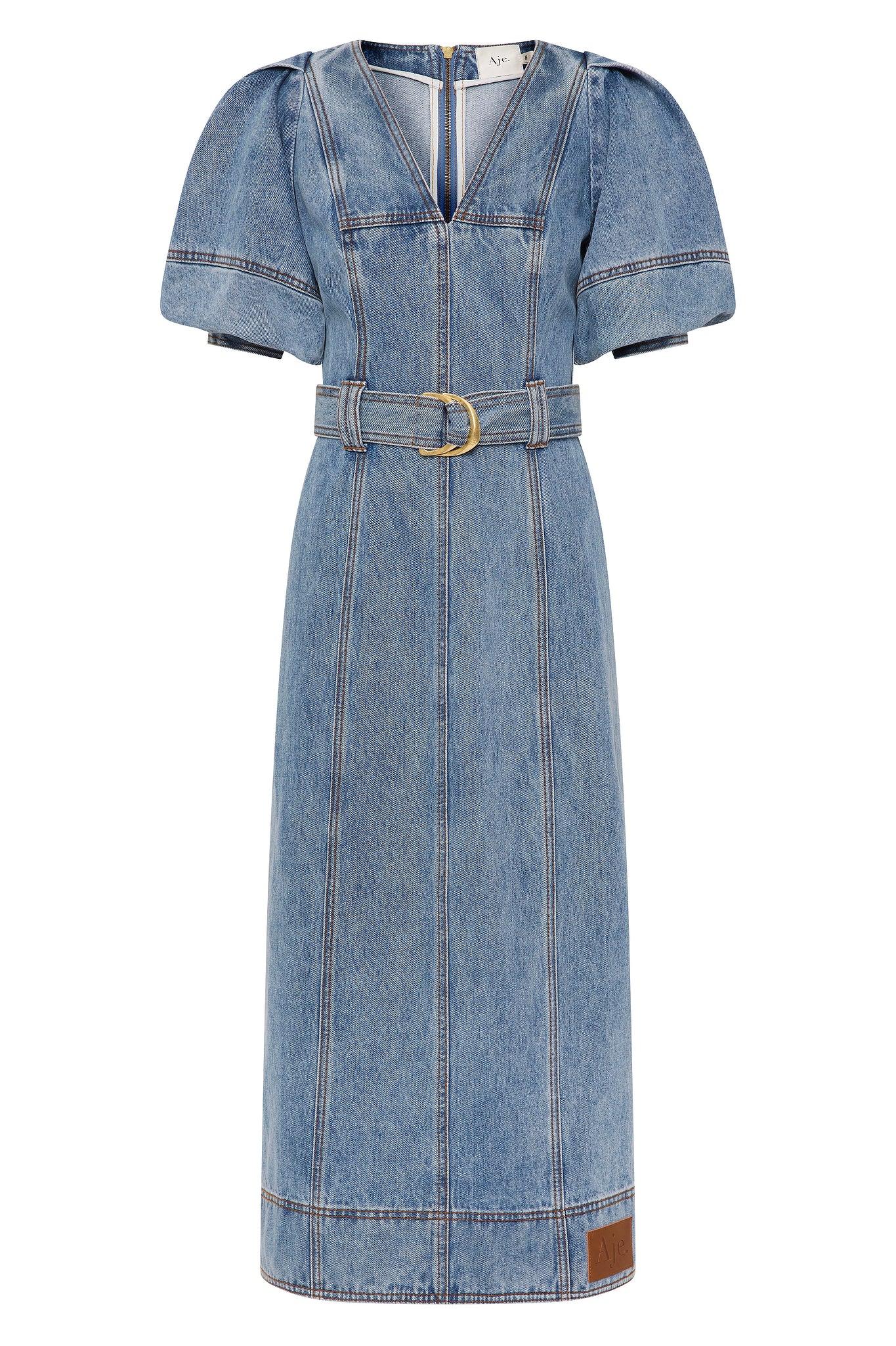 Juno Denim Midi Dress | Coastal Wash | Aje Aje AU Juno Denim Midi Dress | Coastal Wash | Aje Aje AU
