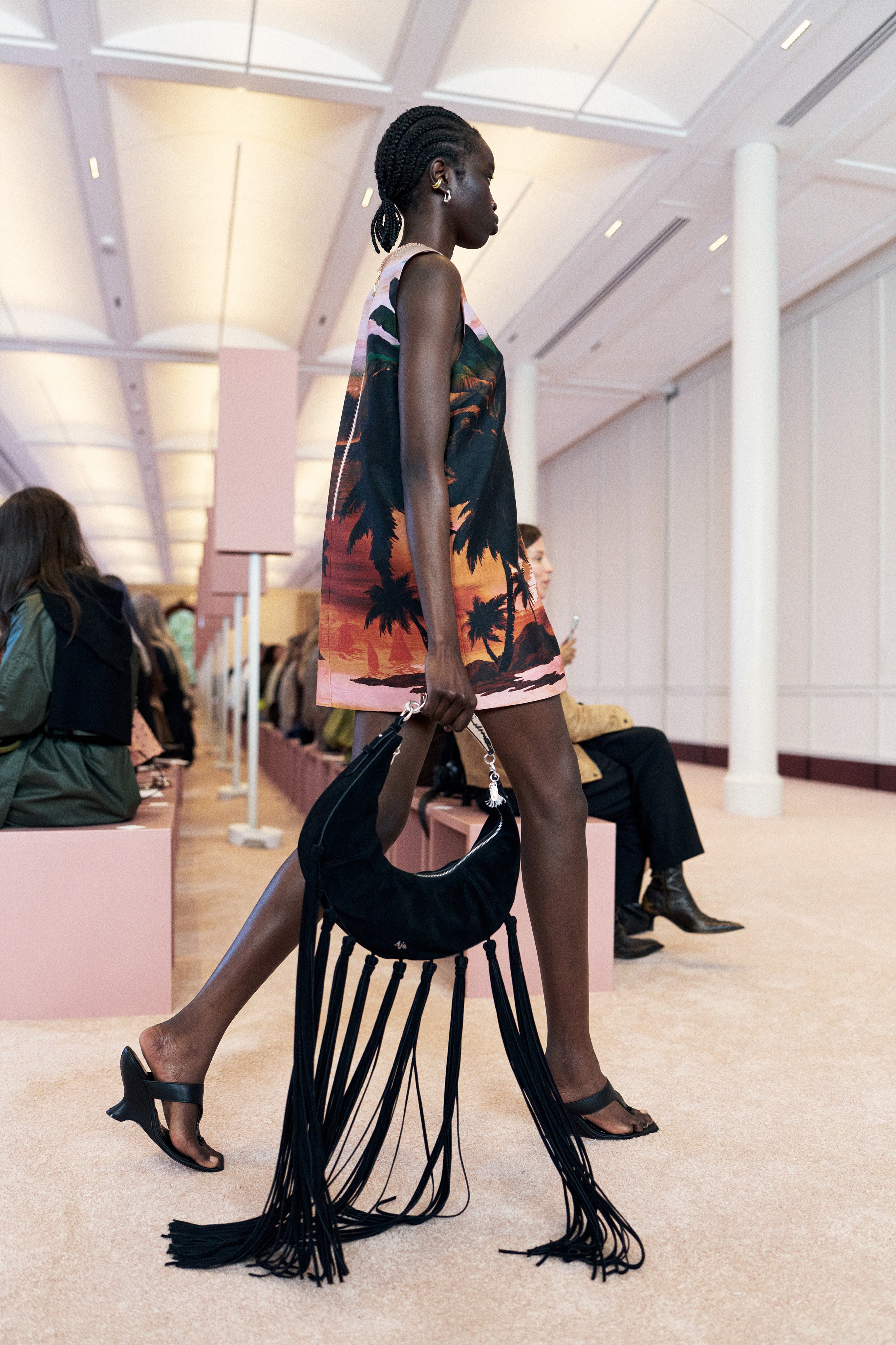 Leaf Suede Fringed Bag