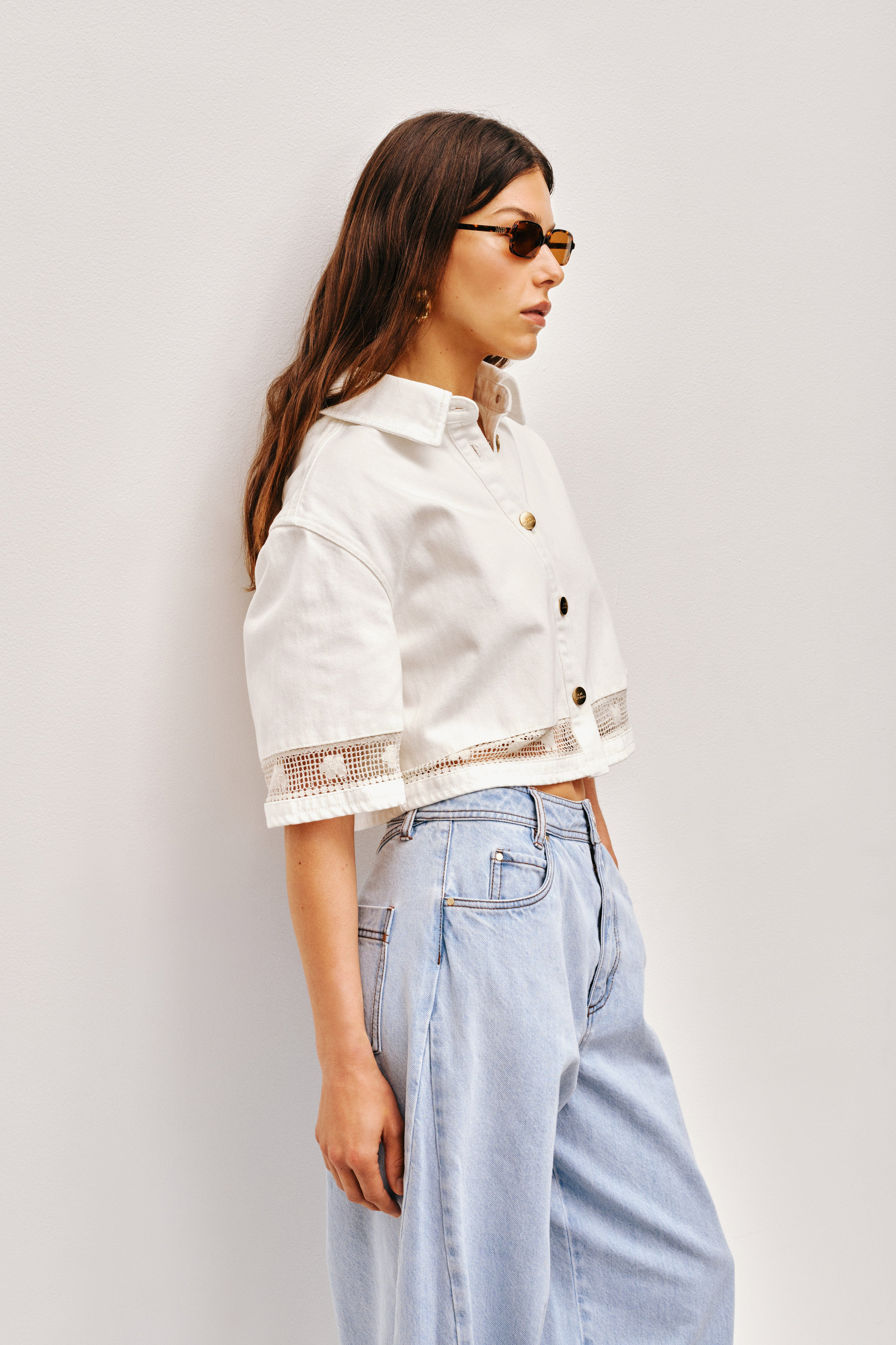 Mackay Denim Crop Shirt