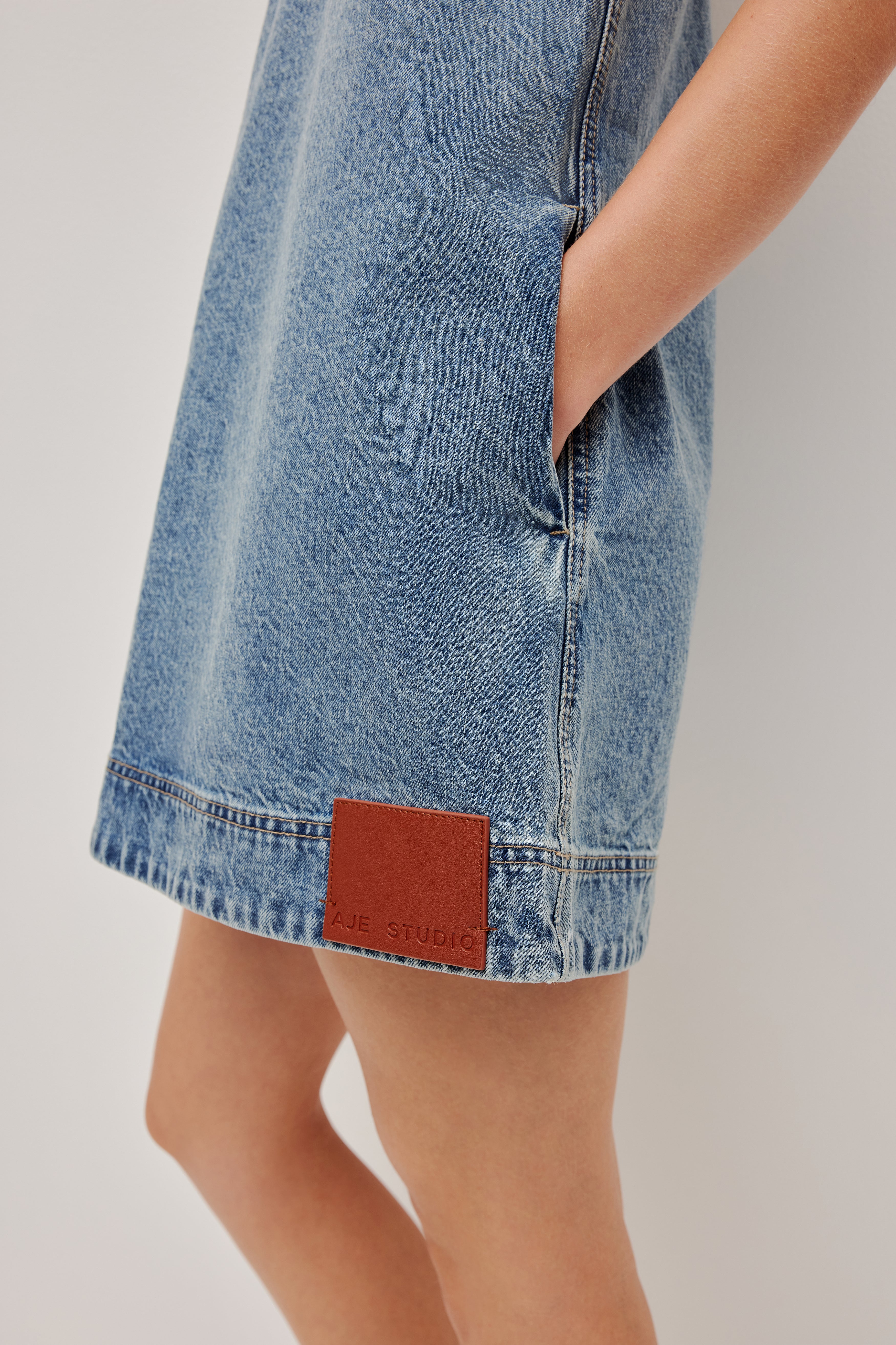 Blues Denim Mini Dress | 90'S Wash | Aje Studio Aje AU Blues Denim Mini Dress | 90'S Wash | Aje Studio Aje AU