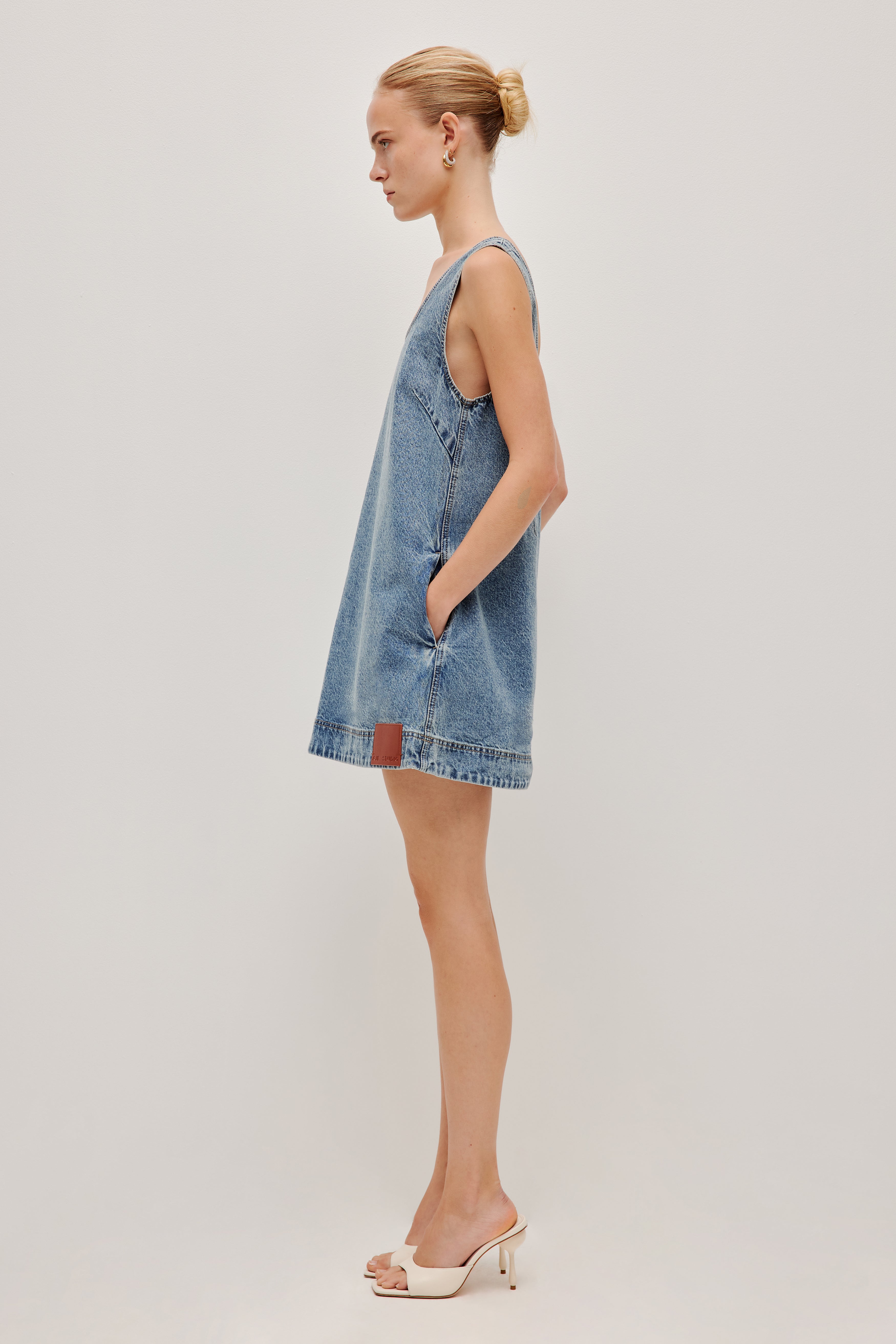Blues Denim Mini Dress | 90'S Wash | Aje Studio Aje AU Blues Denim Mini Dress | 90'S Wash | Aje Studio Aje AU