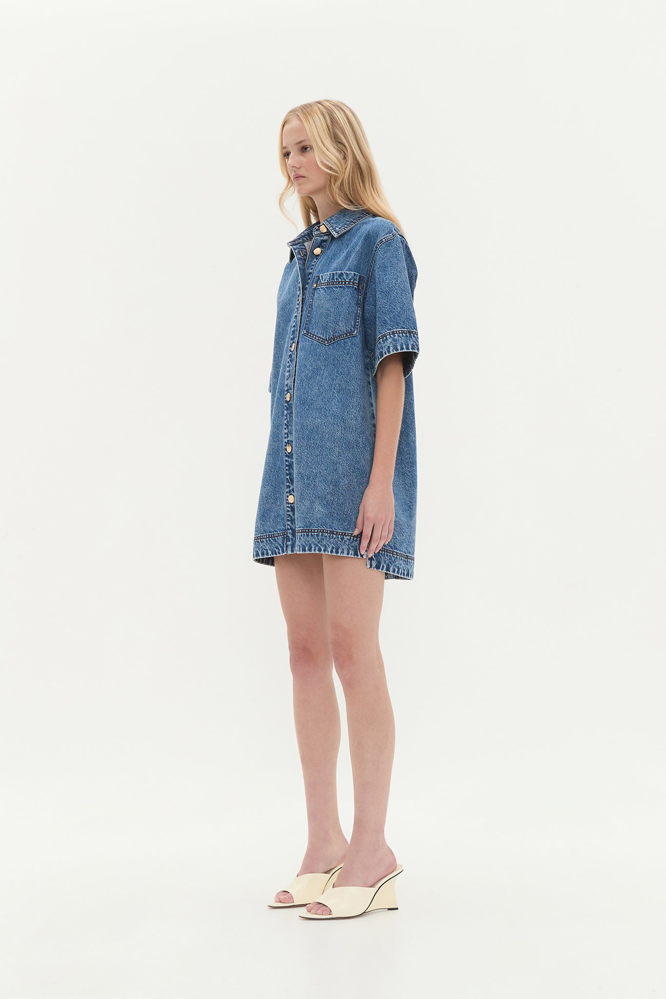 aje denim shirt dress Zella Panel Shirt Dress Aje International