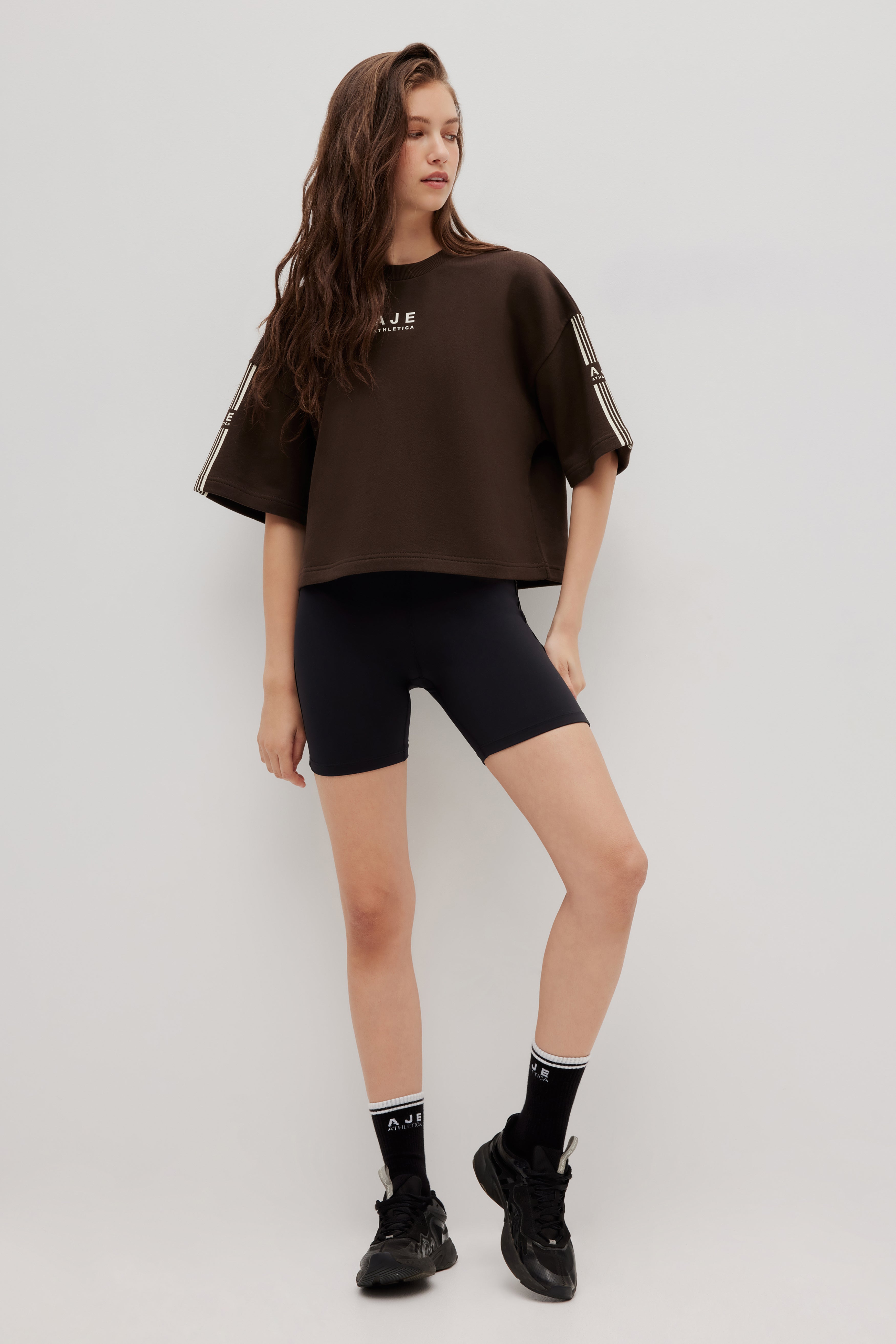 Stripe Crop Terry Tee 116