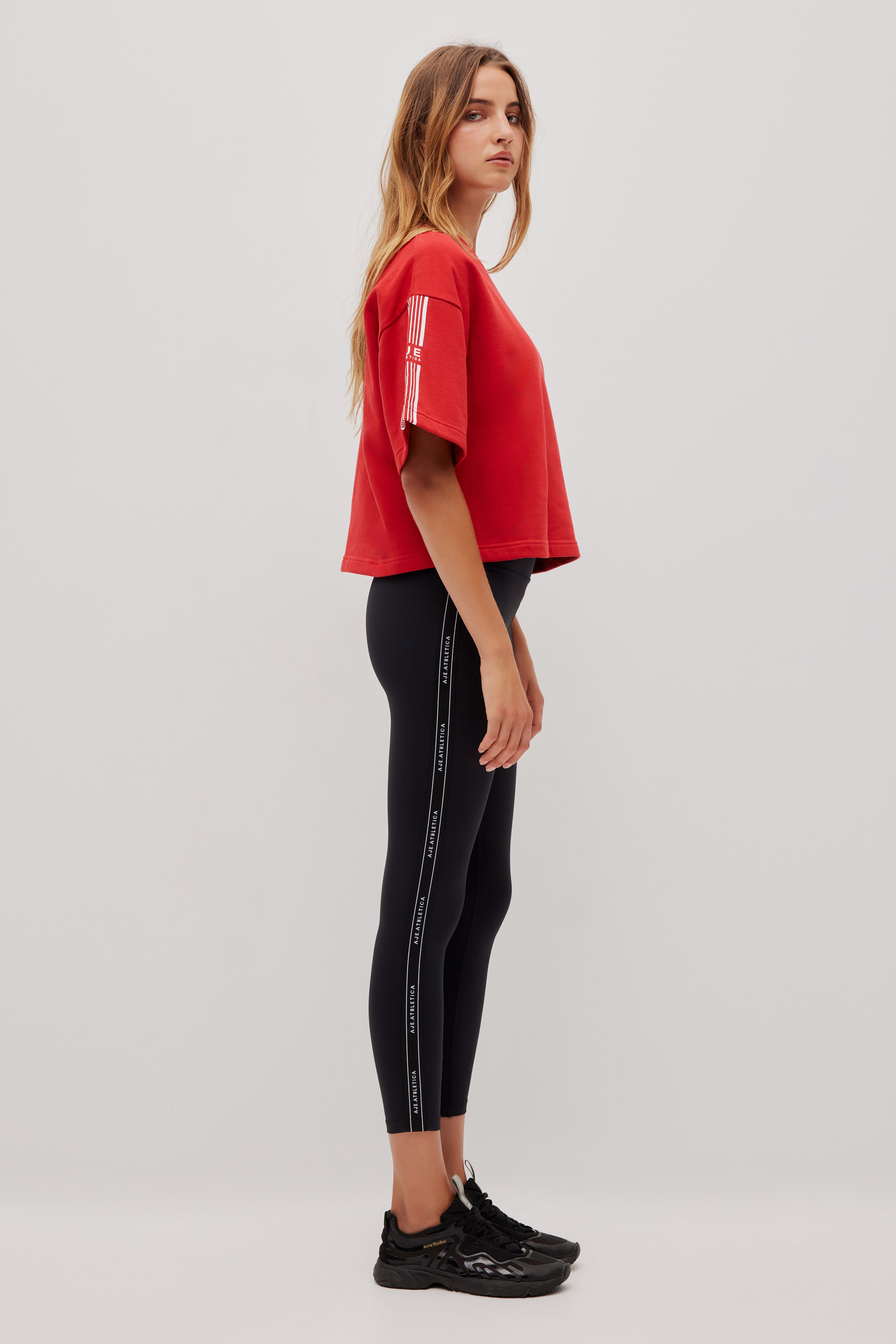 Stripe Crop Terry Tee 116