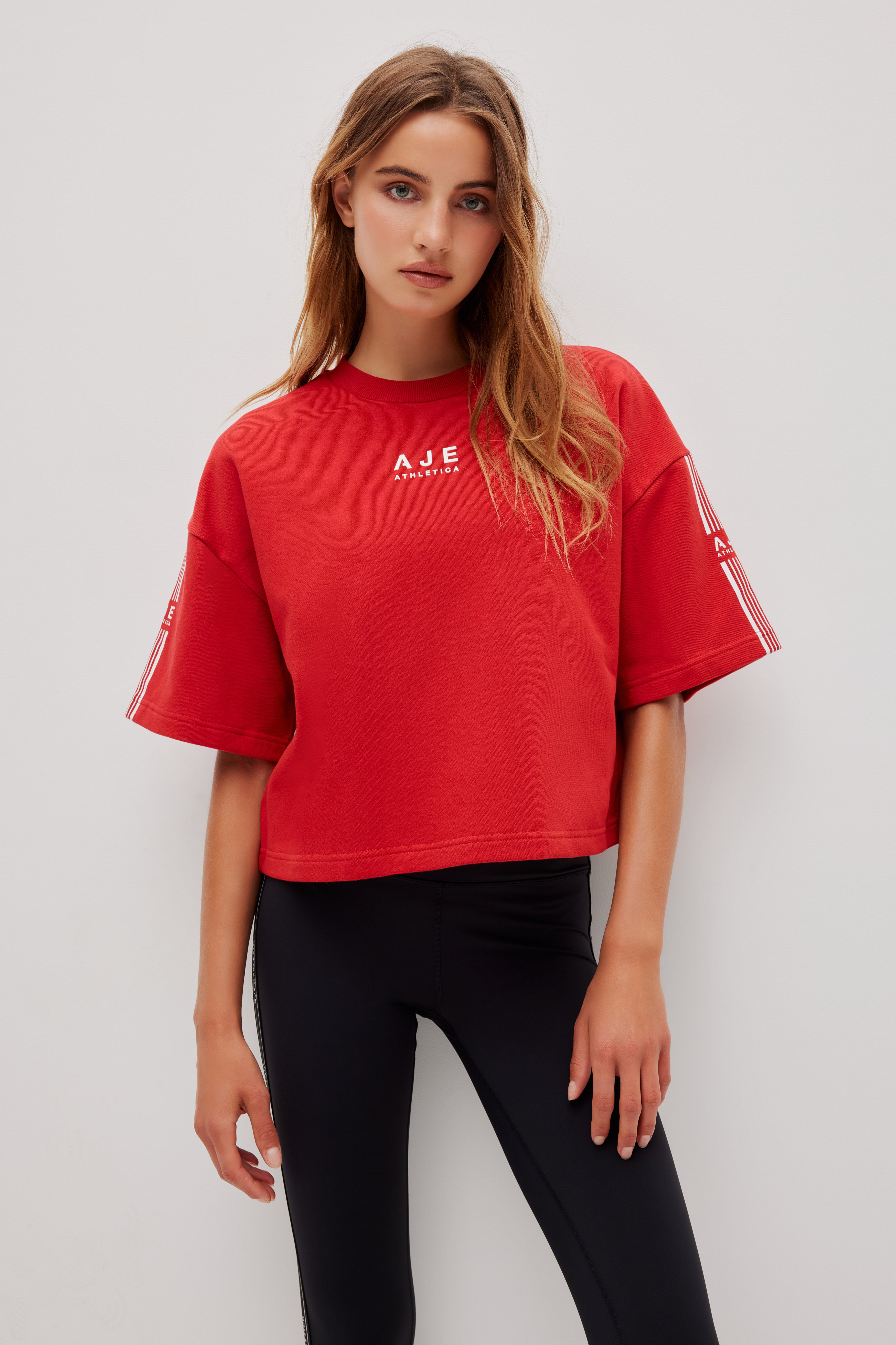 Stripe Crop Terry Tee 116