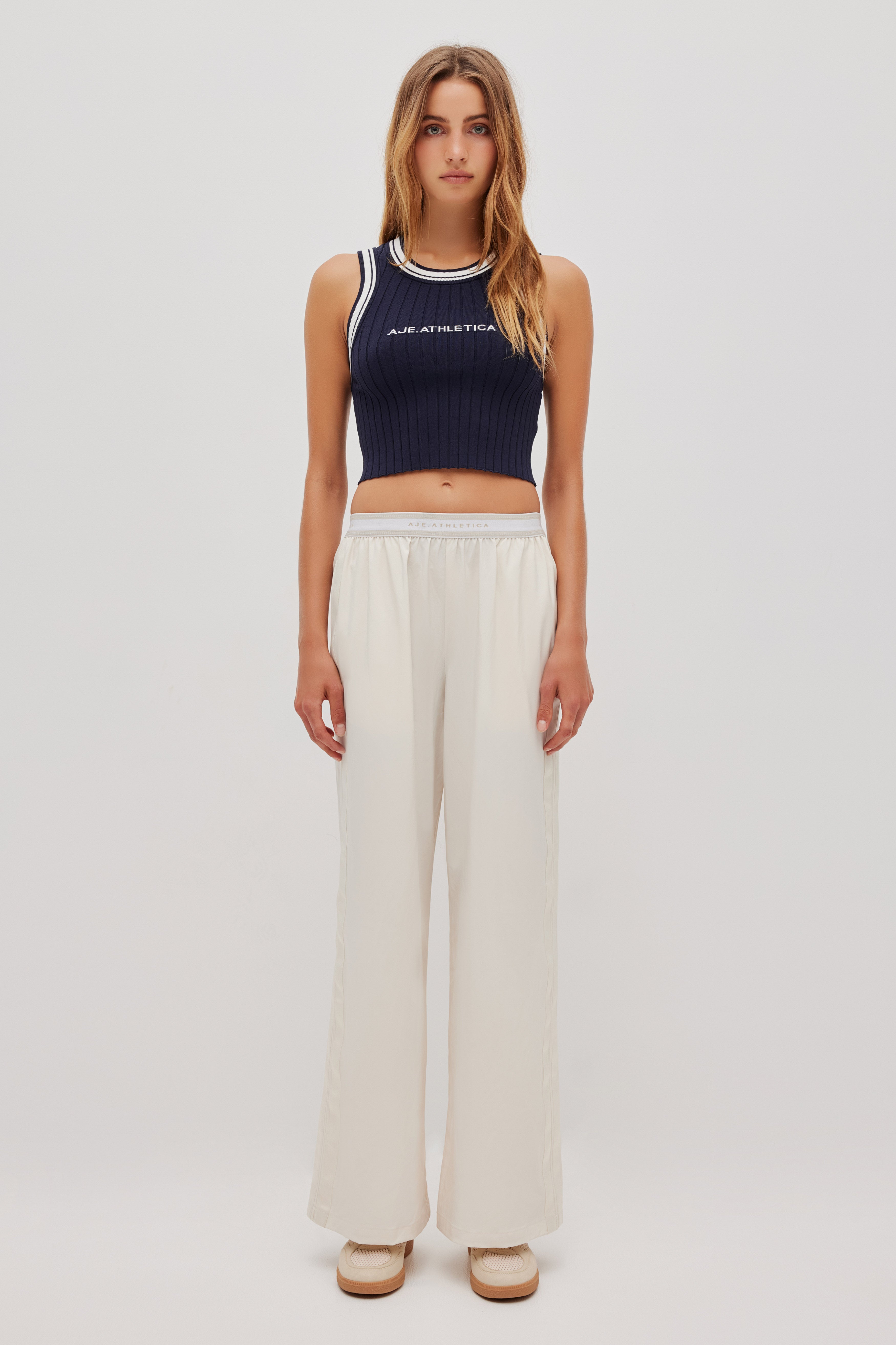 Contrast Rib Knit Tank 135 | Navy | Aje Athletica – Aje AU