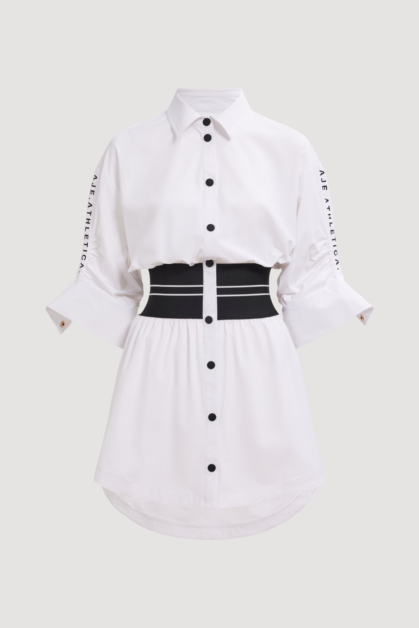 Rib Waist Shirt Dress 824