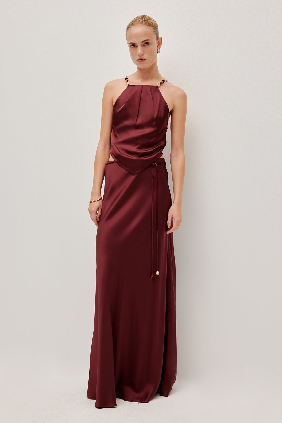 Roux Cross Back Top | Garnet | Aje Studio – Aje AU