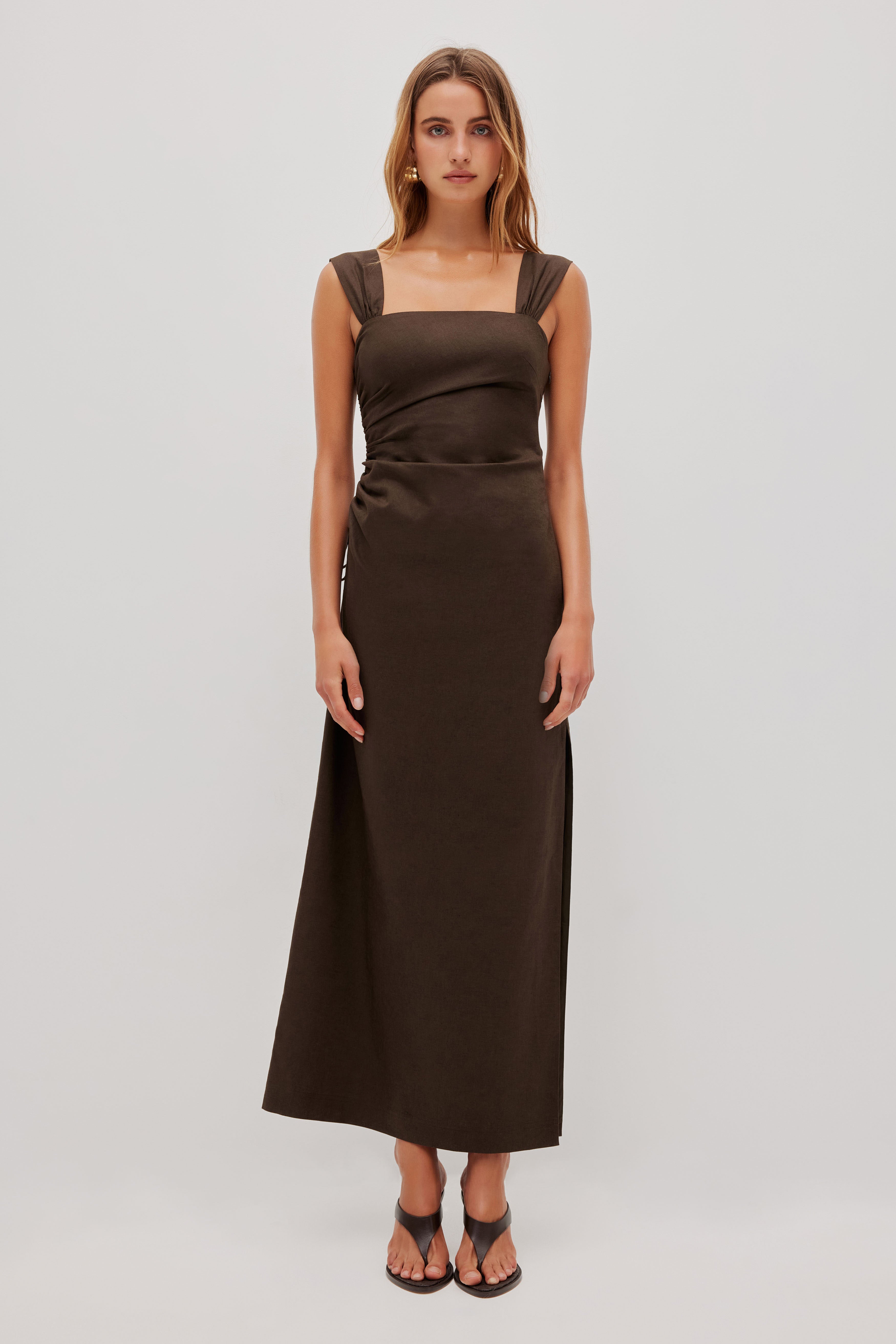 Elara Ruched Midi Dress